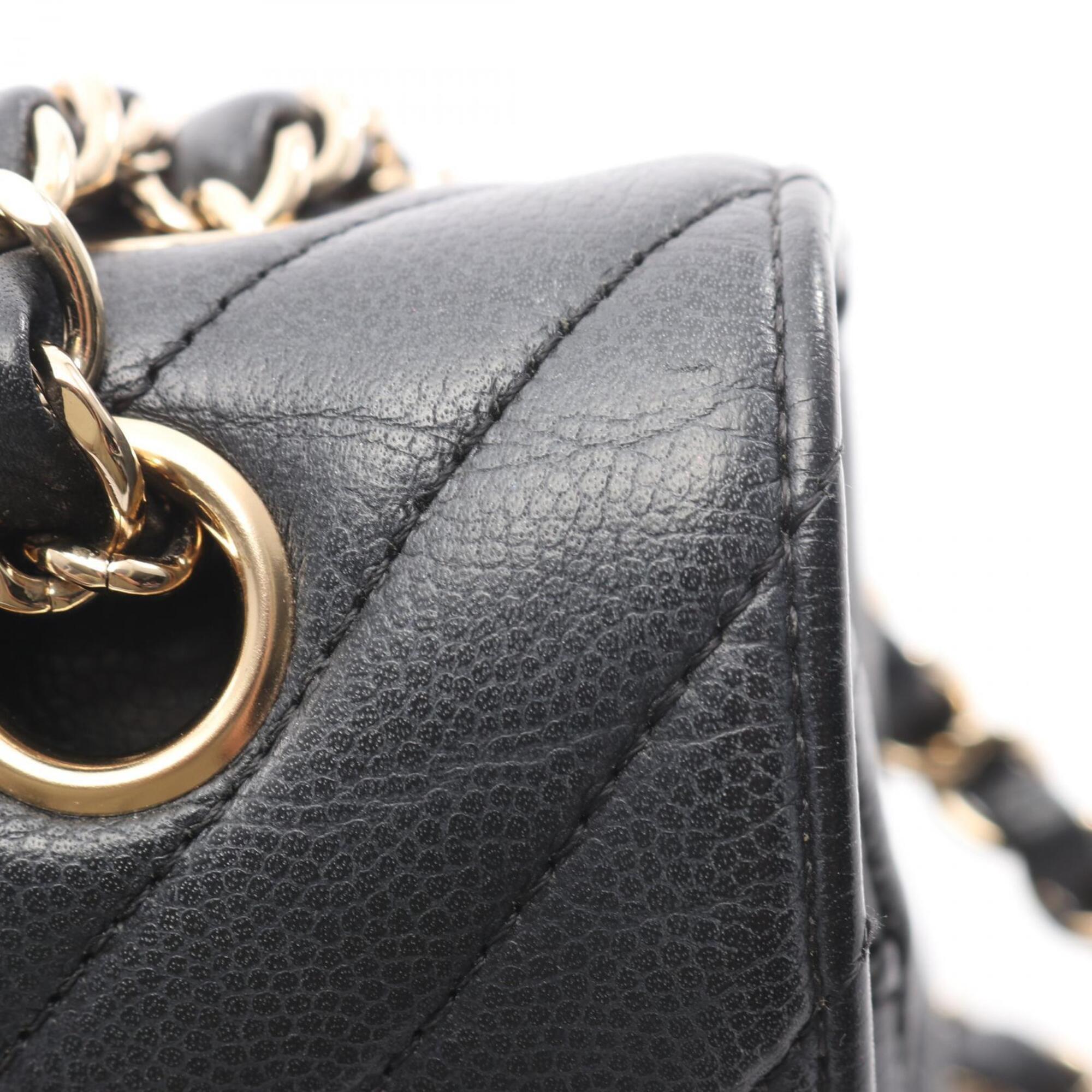 Chanel Black Grained Calfskin Handbag Shoulder Bag (Pre-Owned)