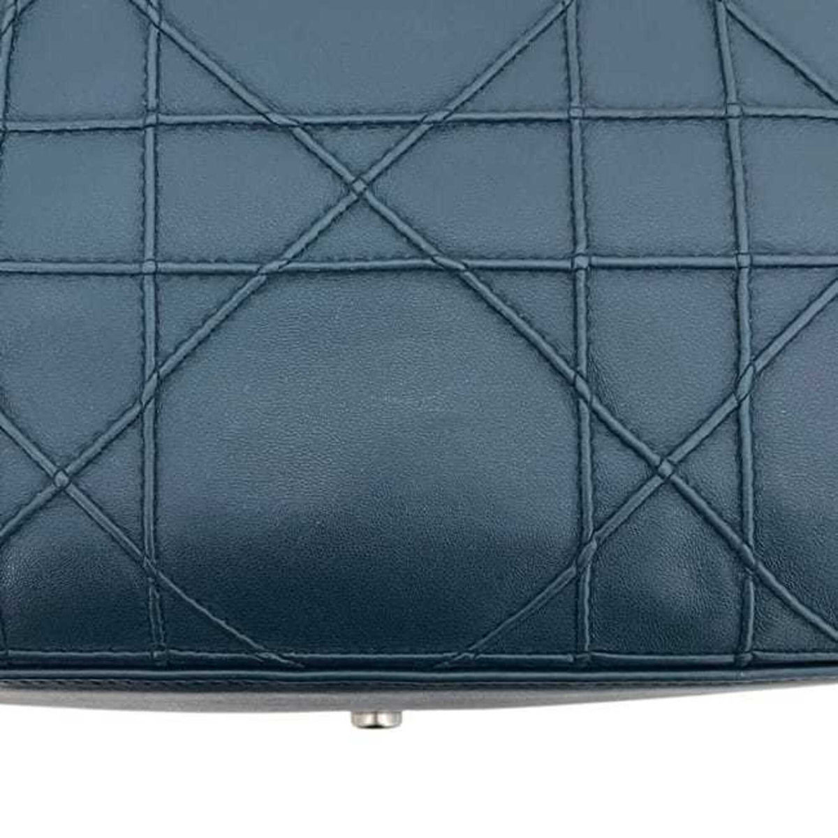 Christian Dior Green Blue Green Leather Handbag Tote Bag (Pre-Owned)