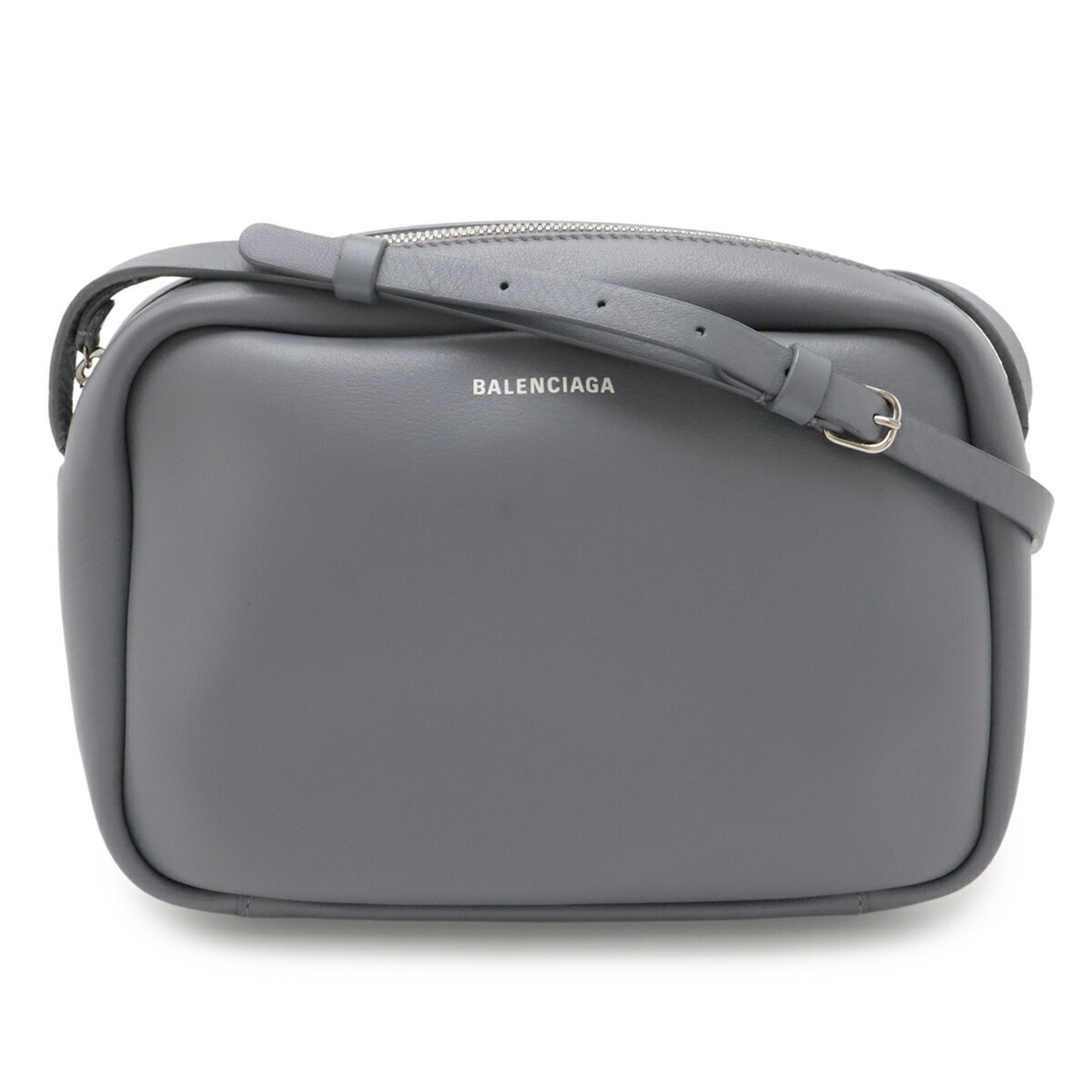 Balenciaga Gray White Leather Pochette Shoulder Bag (Pre-Owned)