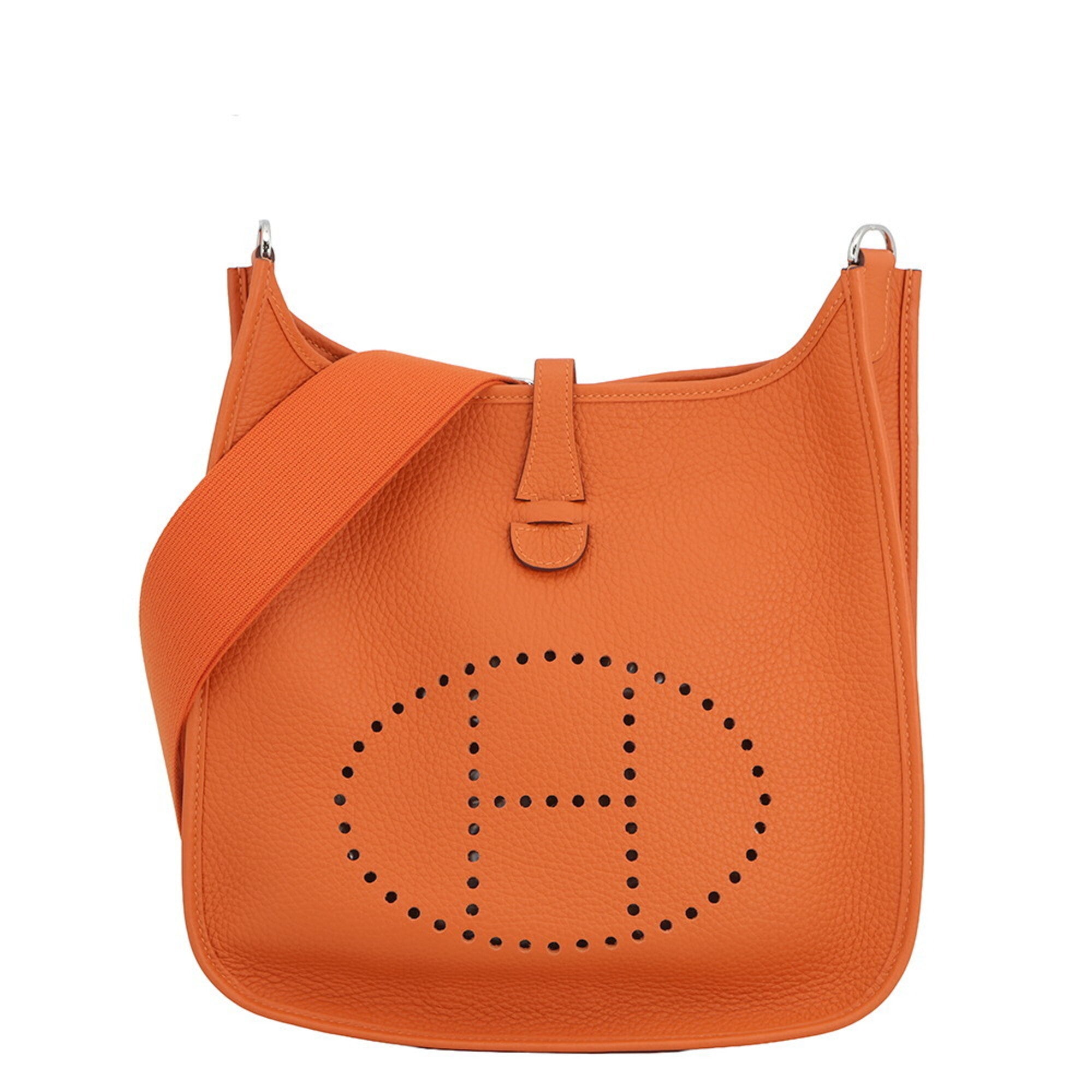 Hermes Evelyne Feu Taurillon Clemence Leather Handbag Shoulder Bag (Pre-Owned)
