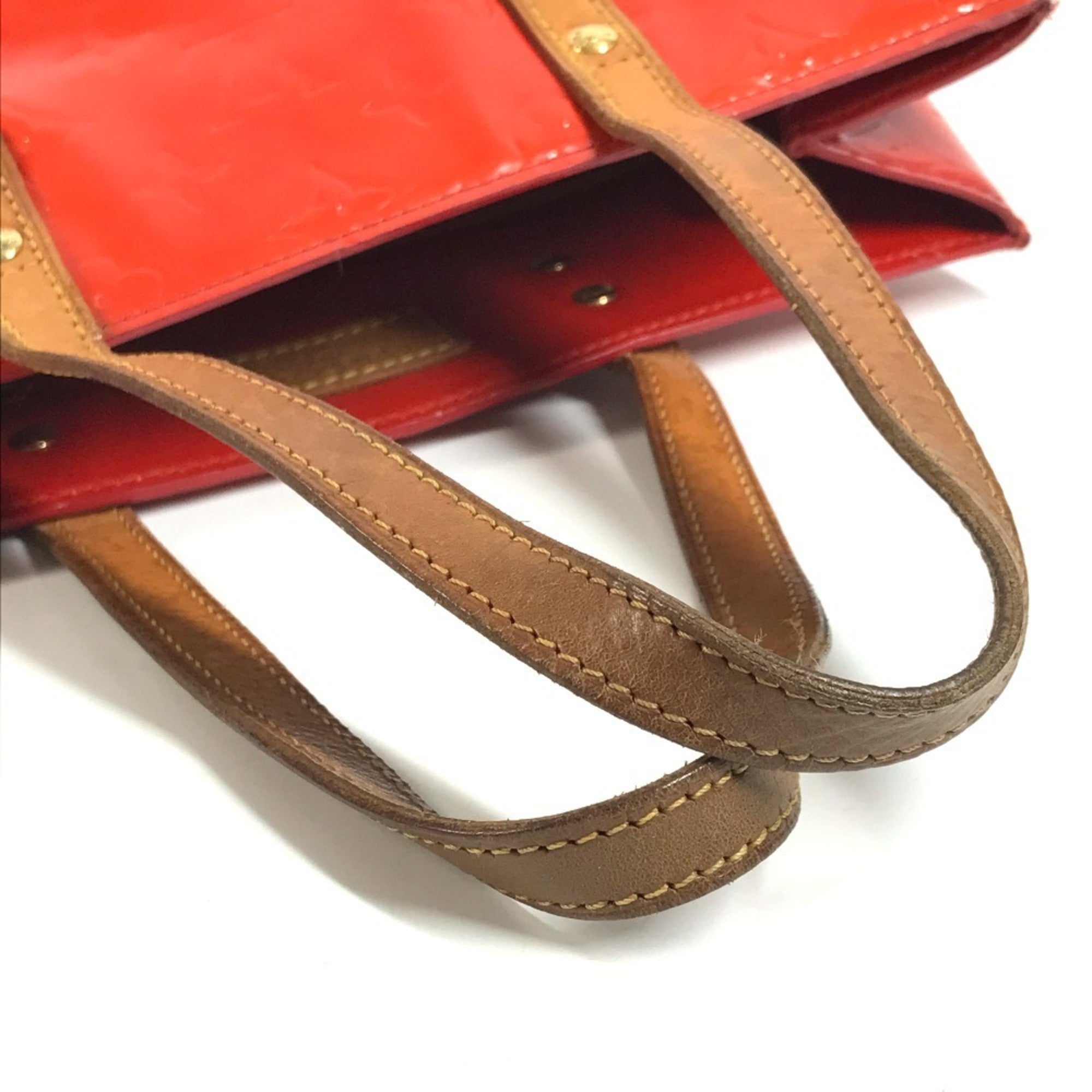 Louis Vuitton Red Color Rouge Monogram Vernis Shoulder Bag Tote Bag (Pre-Owned)