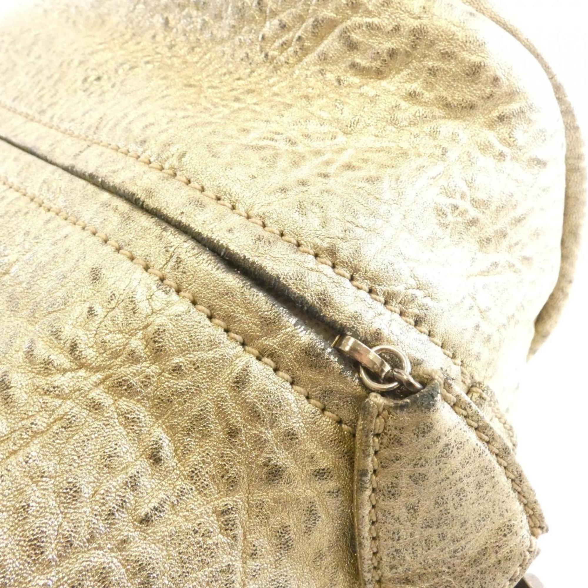 Chanel Gold Leather Handbag (Pre-Owned)