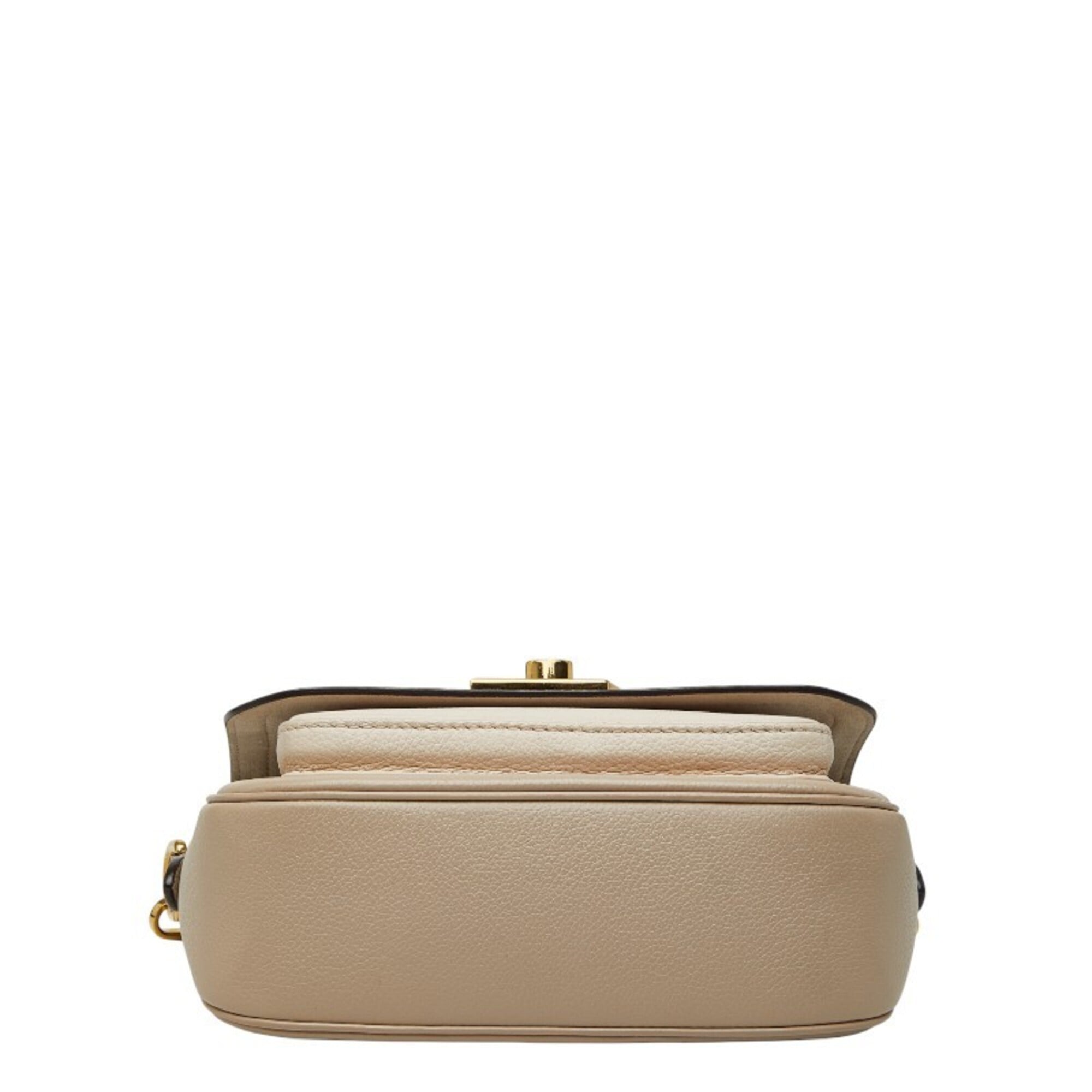 Louis Vuitton Beige Grayish Leather Handbag Shoulder Bag (Pre-Owned)