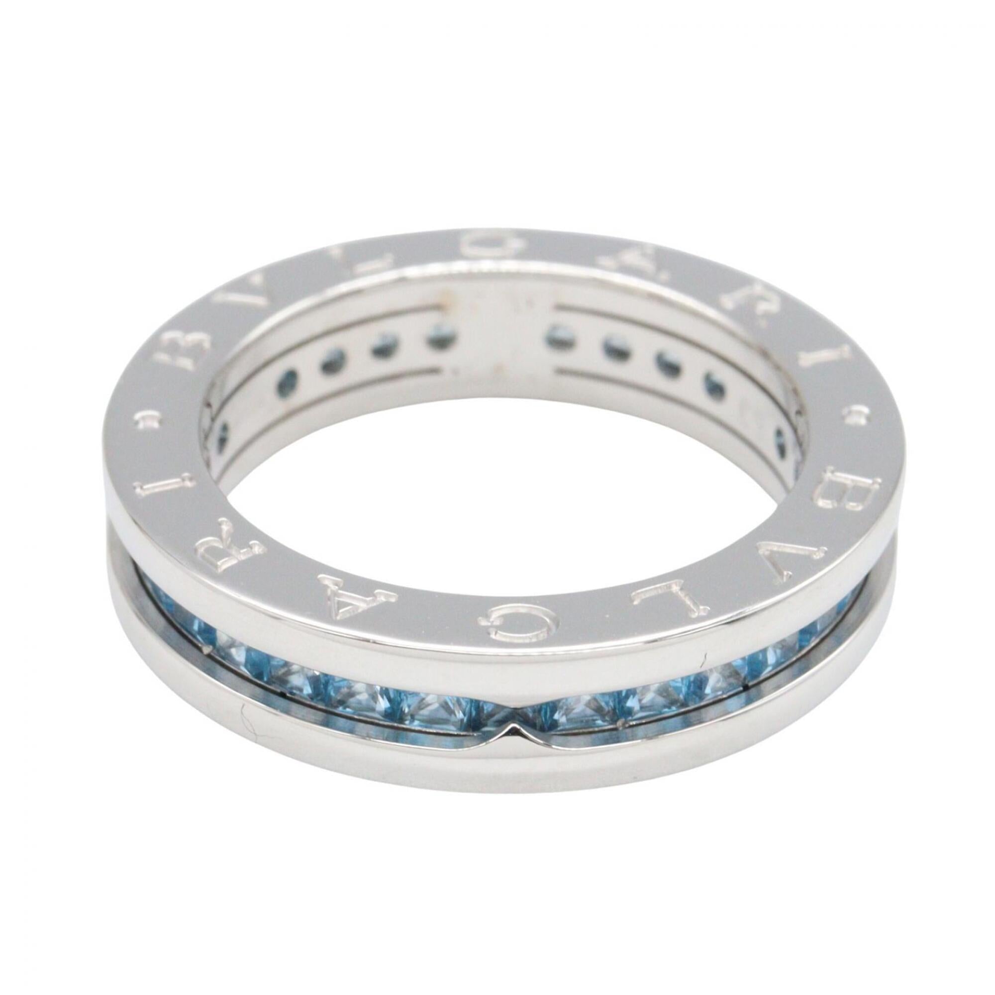 Bvlgari Silver Blue White Gold (18K) Band Ring (Pre-Owned)
