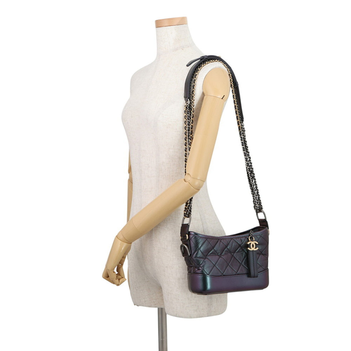 Chanel Metallic Purple Leather Handbag Shoulder Bag (Pre-Owned)