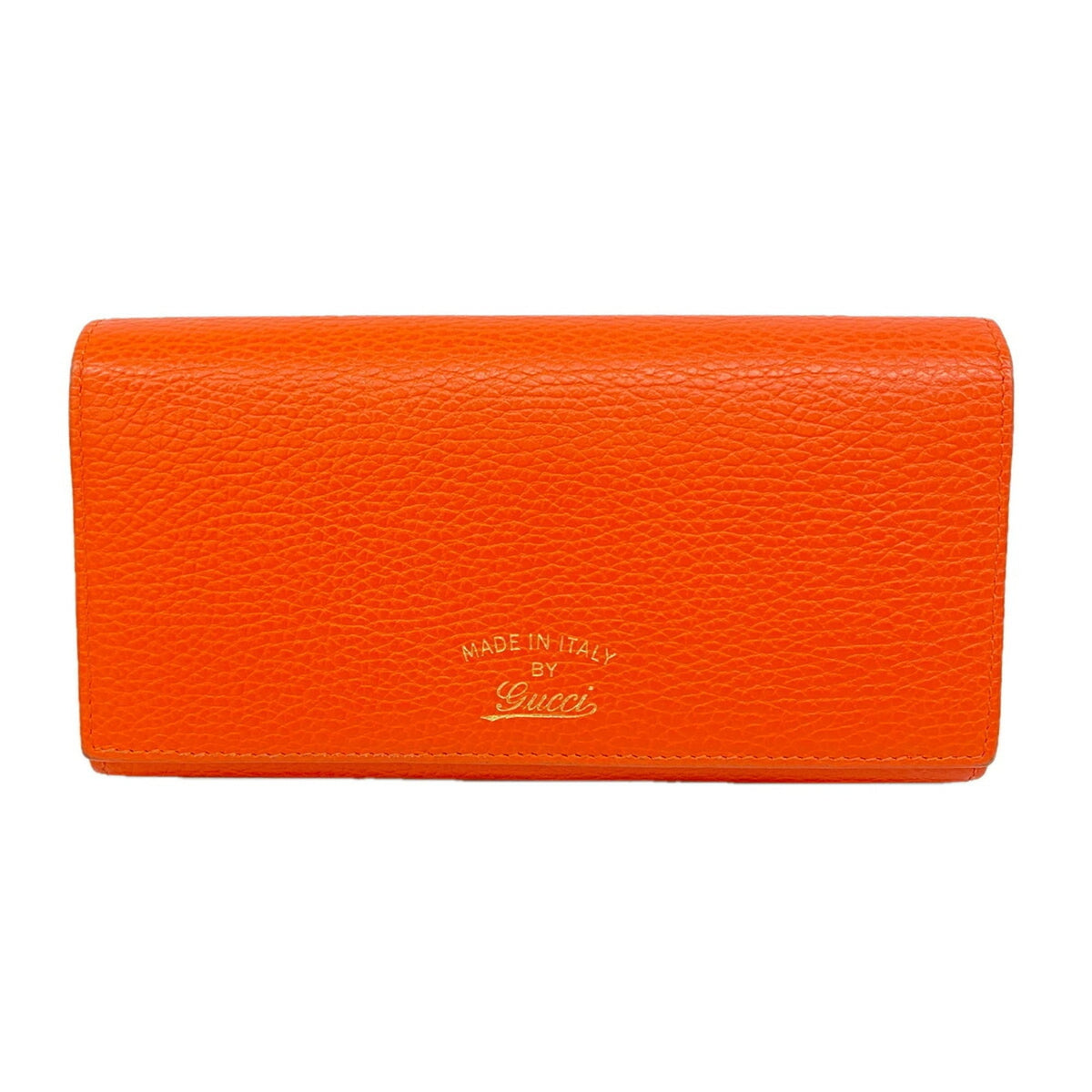 Gucci Orange Leather Long Wallet (Bi-Fold) (Pre-Owned)