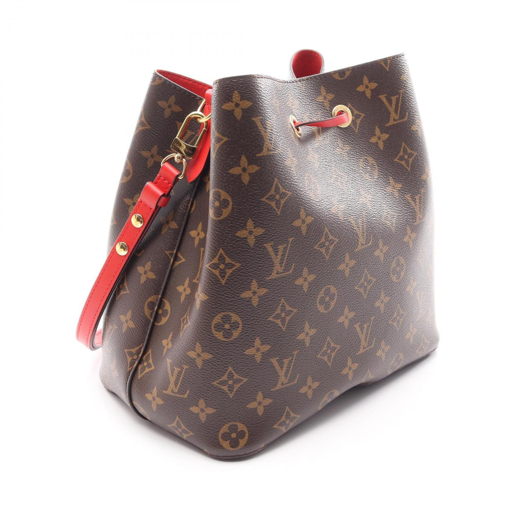Louis Vuitton Brown Coquelicots Monogram Red Color Monogram Handbag Shoulder Bag (Pre-Owned)