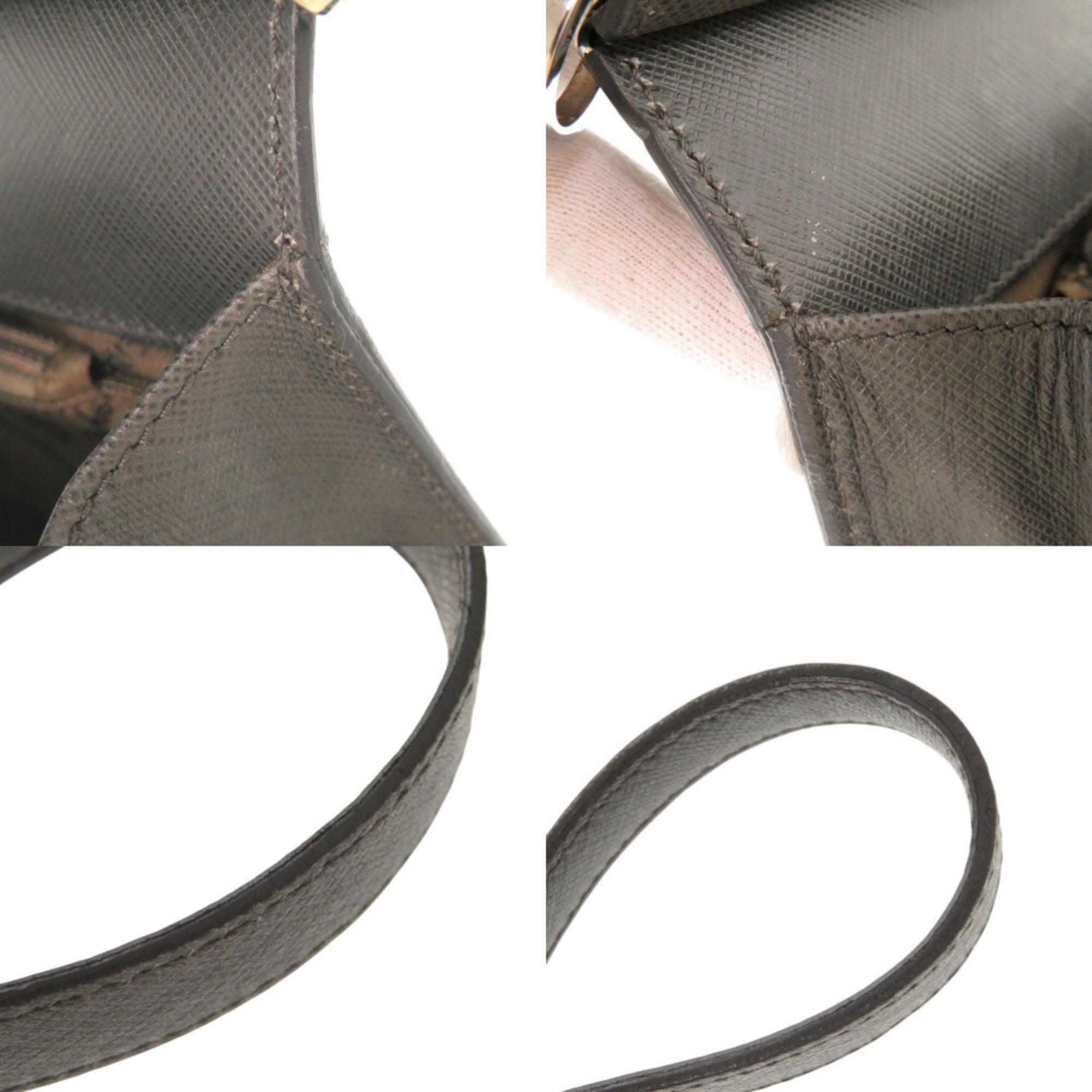 Salvatore Ferragamo Dark Gray Leather Shoulder Bag (Pre-Owned)