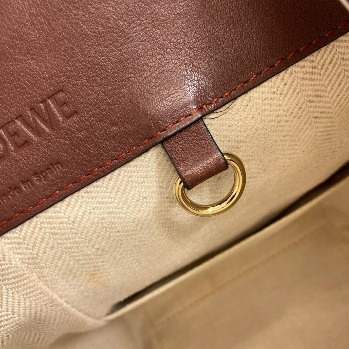 Loewe Brown Orange Leather Handbag (Pre-Owned)