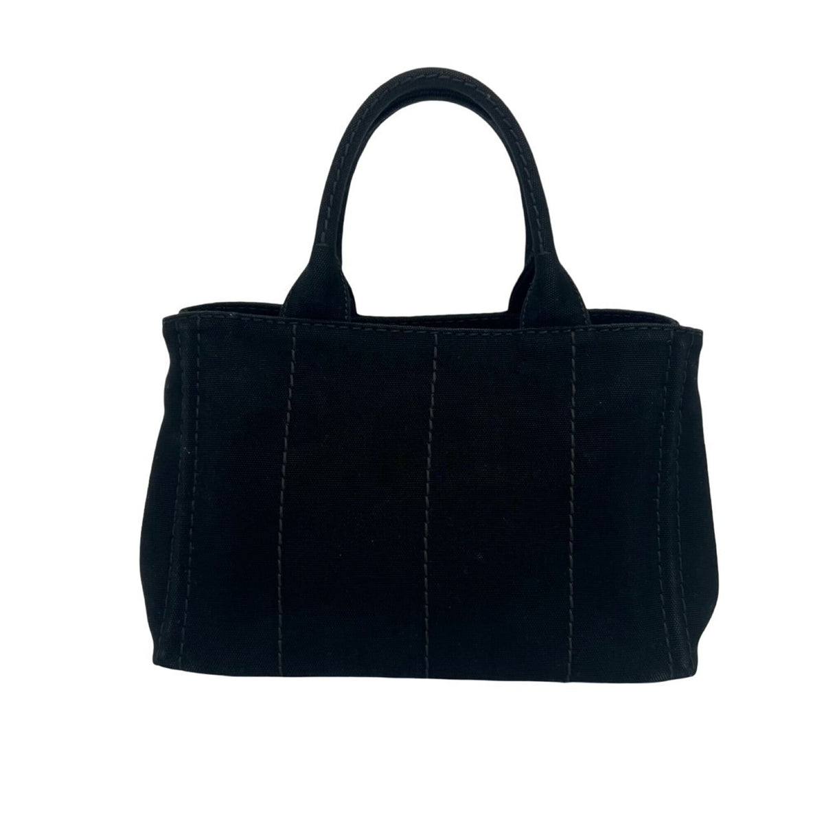 Prada Black Canvas Handbag Shoulder Bag Tote Bag (Pre-Owned)