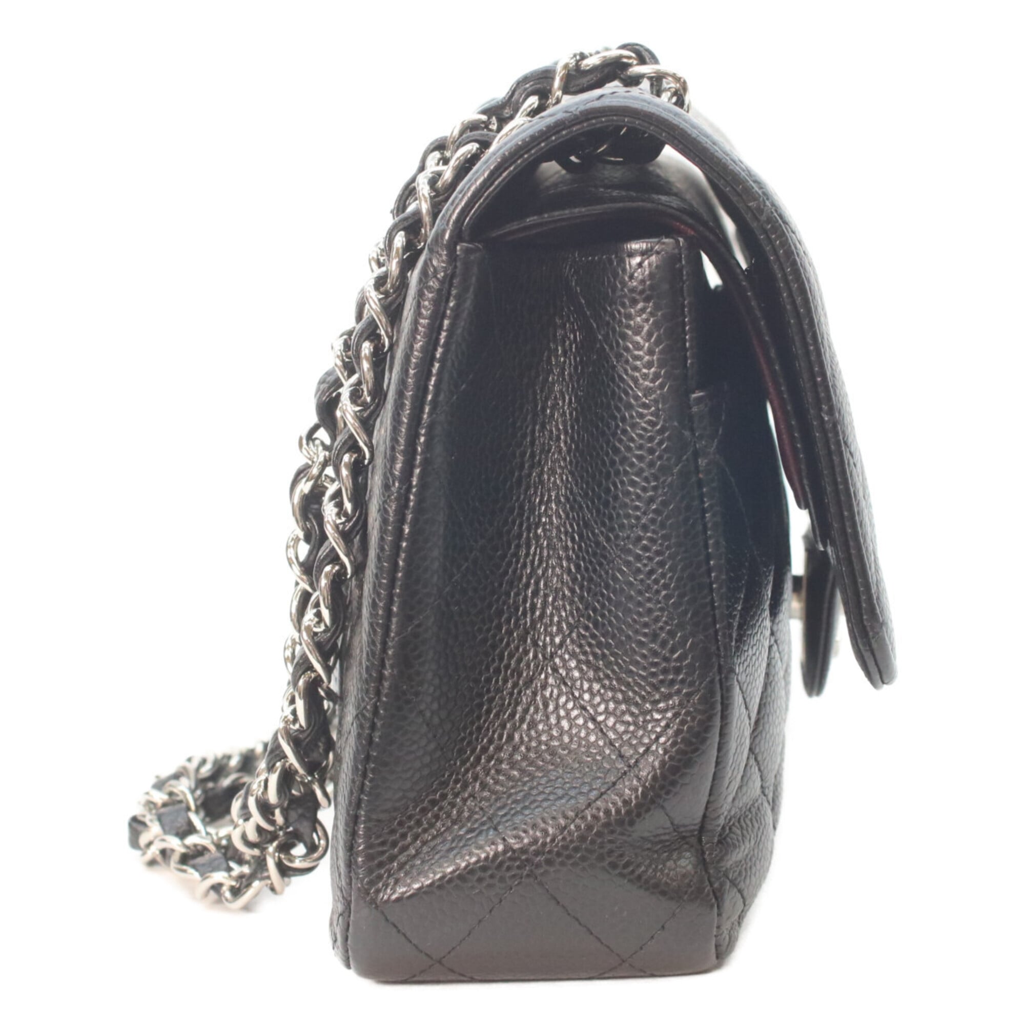 Chanel Matelasse Black Grained Calfskin Shoulder Bag (Pre-Owned)