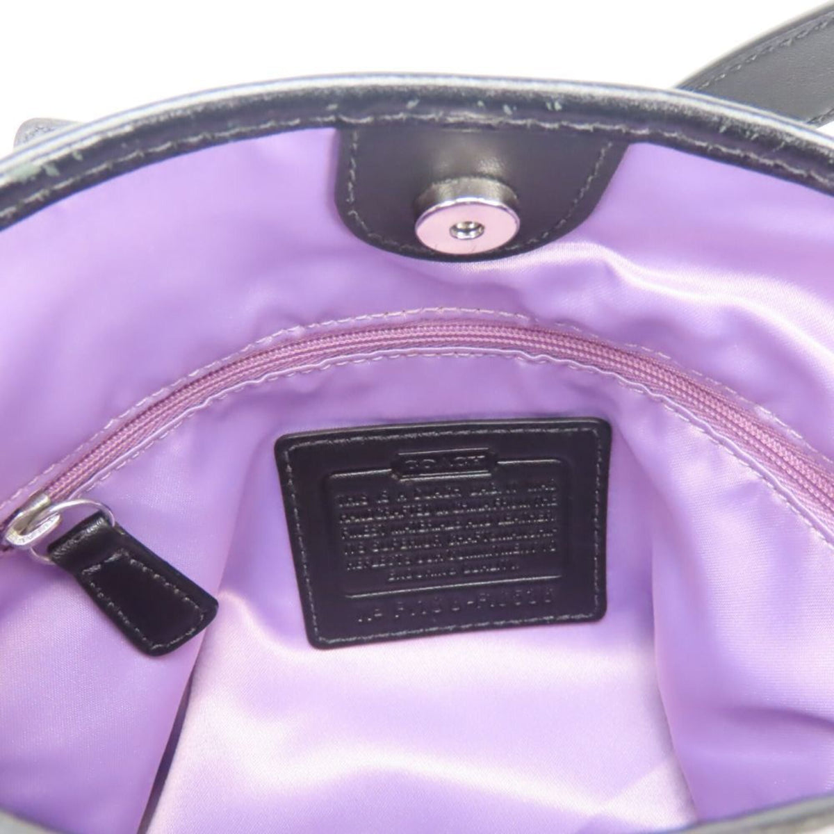 Coach Black Gray Signature Line Shoulder Bag (Pre-Owned)