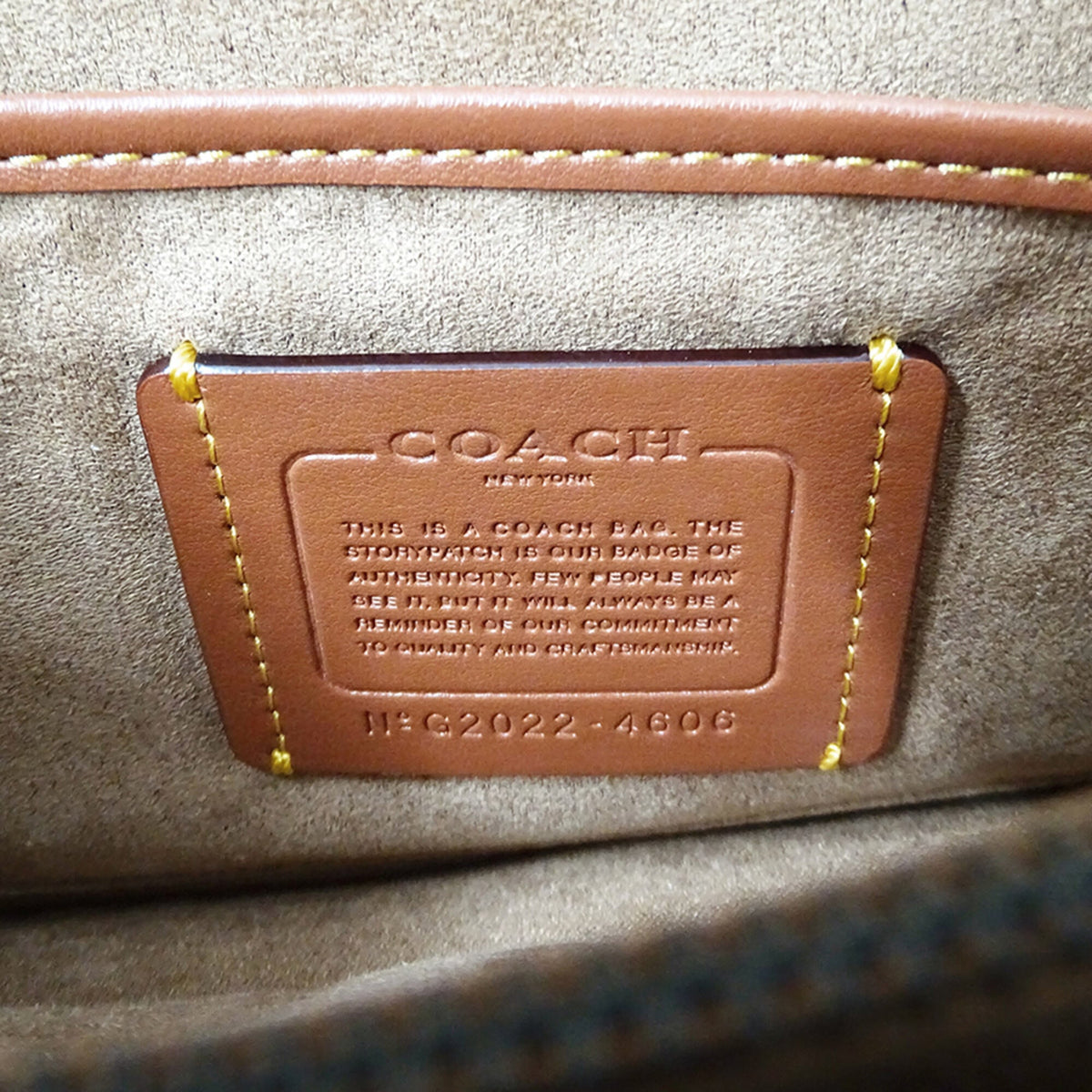 Coach Brown Yellow Leather Handbag Shoulder Bag (Pre-Owned)