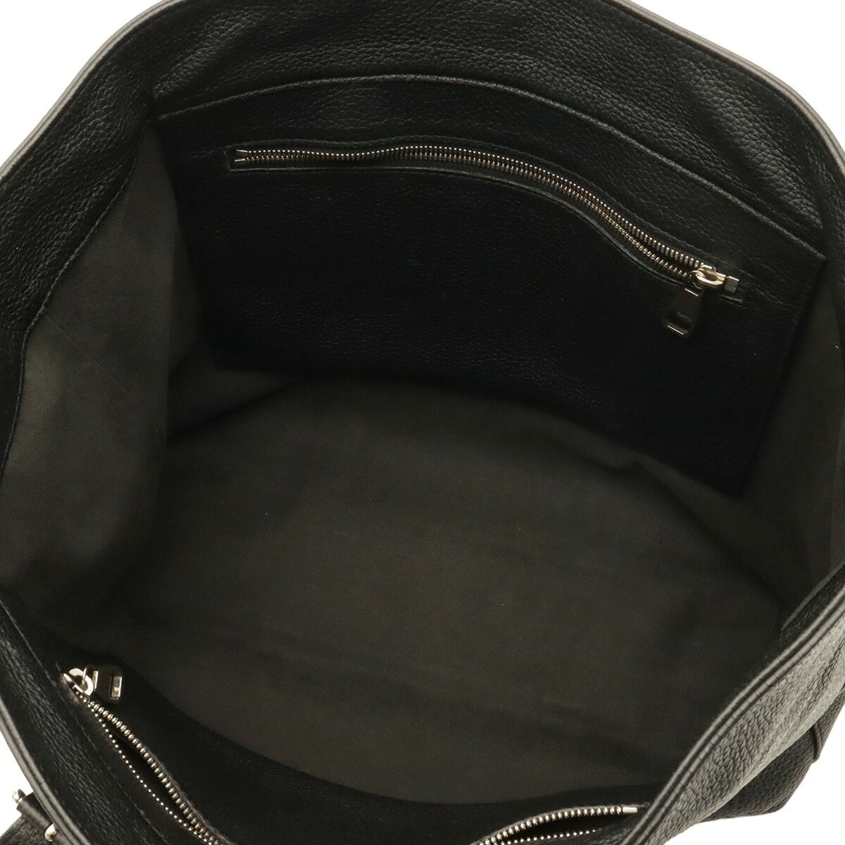 Louis Vuitton Noir Leather Shoulder Bag Tote Bag (Pre-Owned)