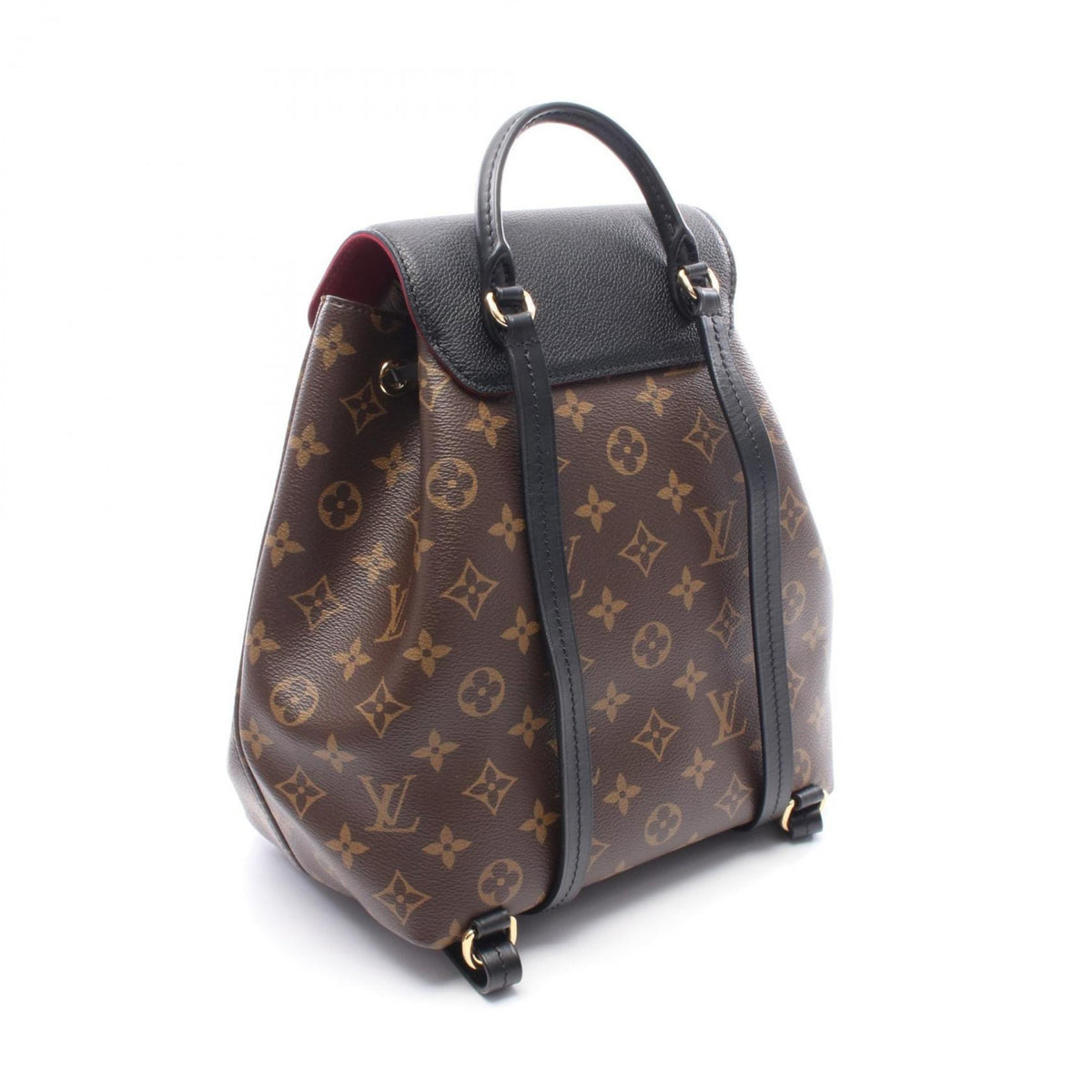 Louis Vuitton Black Brown Coated Canvas Leather Backpack Handbag (Pre-Owned)