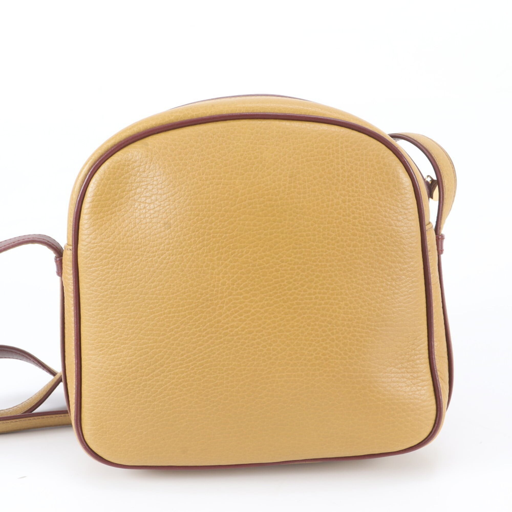 Cartier Beige Wine Red Leather Crossbody Bag Handbag Shoulder Bag Tote Bag (Pre-Owned)