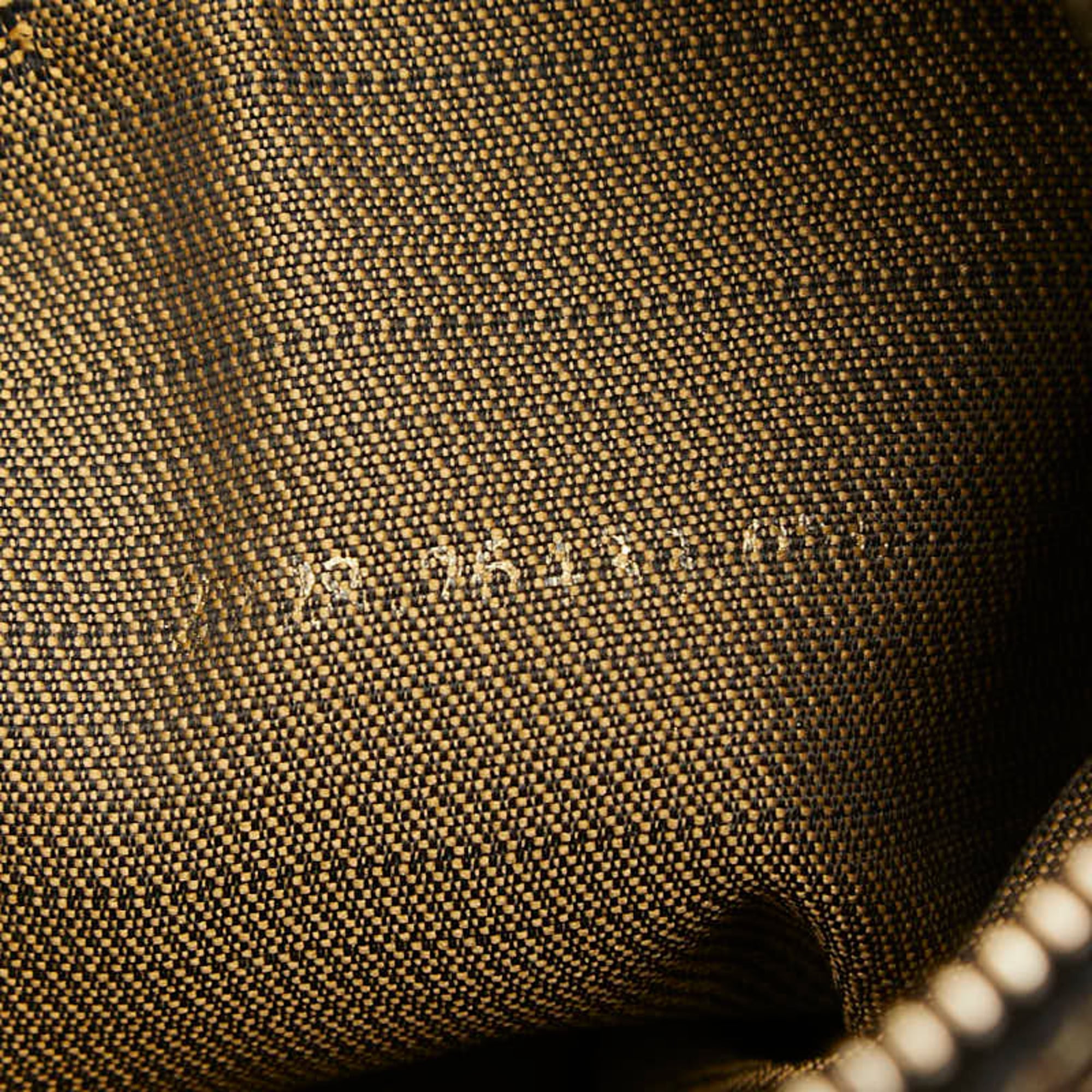 Fendi Zucca Black Brown Canvas Leather Shoulder Bag (Pre-Owned)