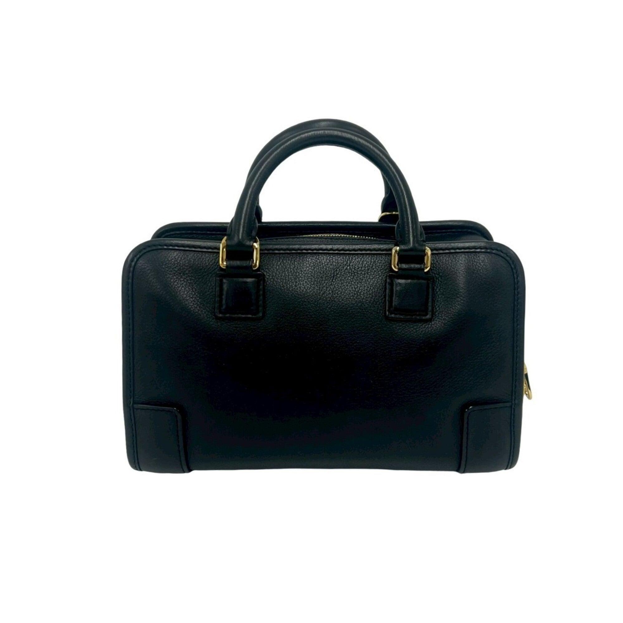 Loewe Black Leather Boston Bag Handbag Shoulder Bag (Pre-Owned)