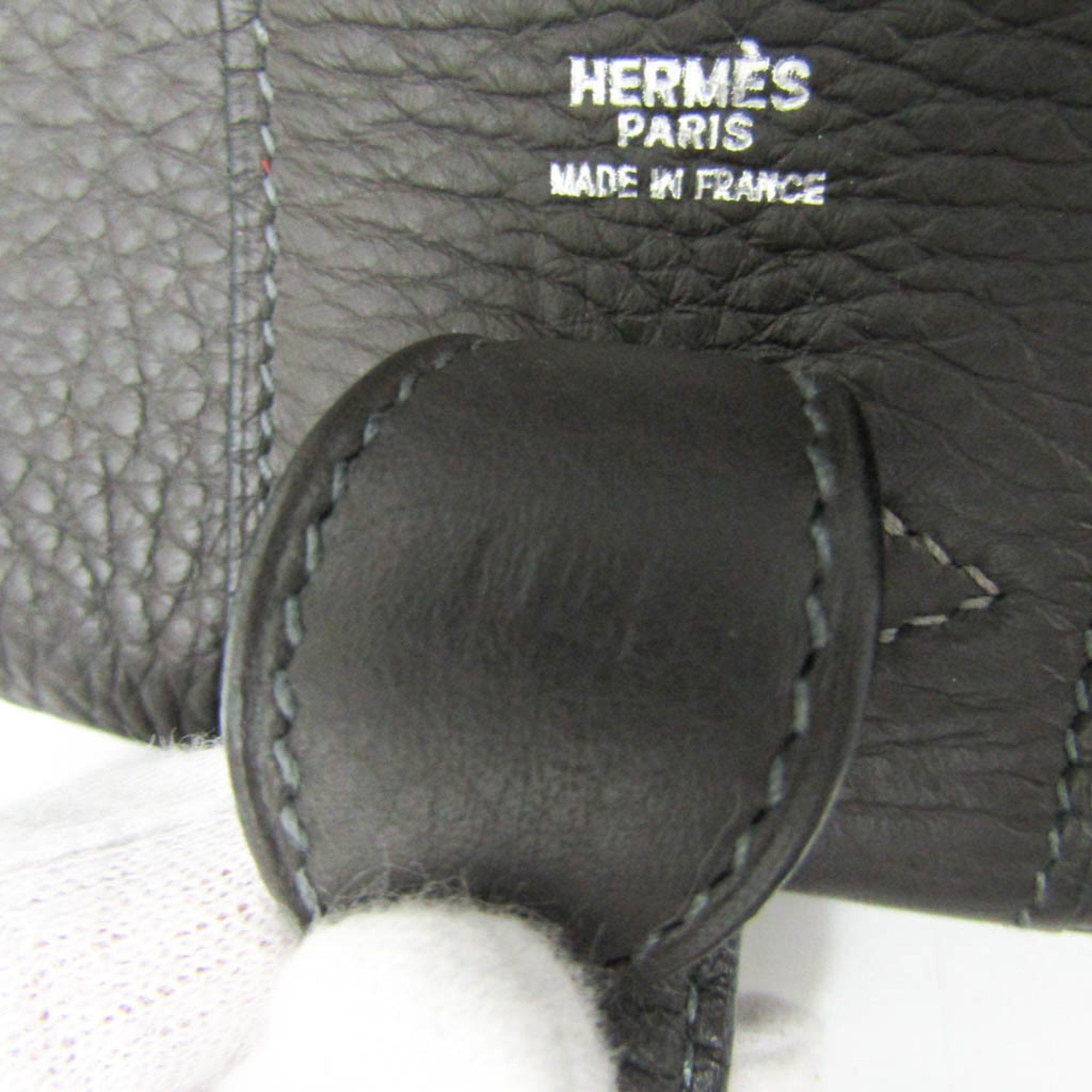 Hermes Intercity Etain Taurillon Clemence Leather Handbag Vanity Bag (Pre-Owned)