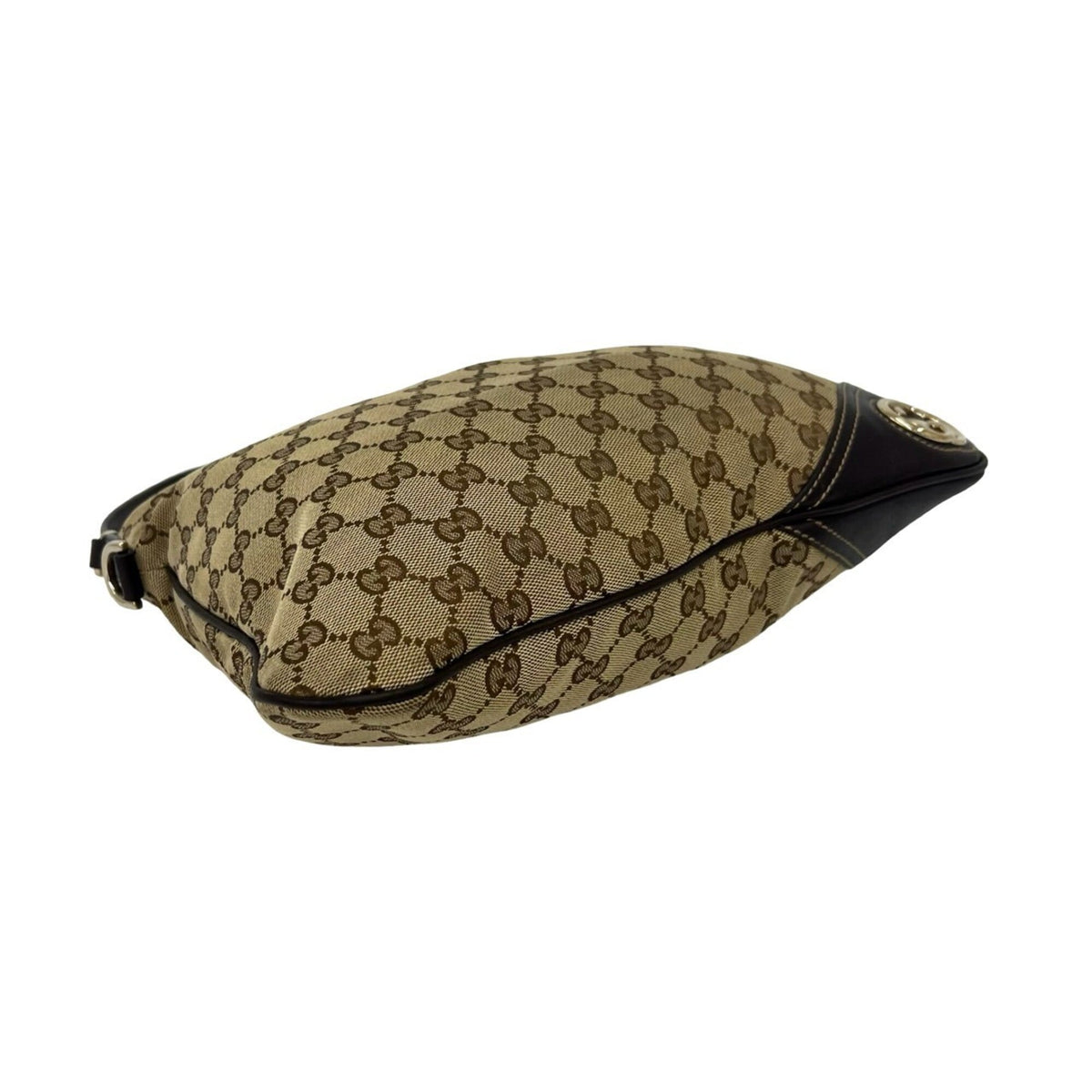 Gucci Brown Canvas Leather Shoulder Bag Tote Bag (Pre-Owned)
