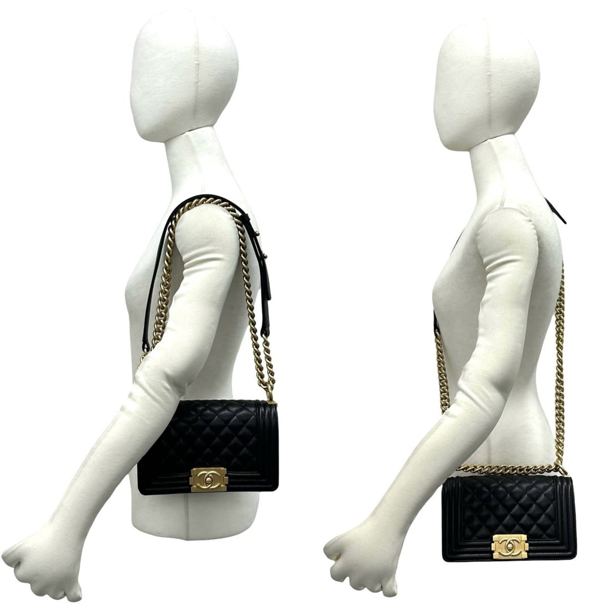 Chanel Black Grained Calfskin Shoulder Bag (Pre-Owned)