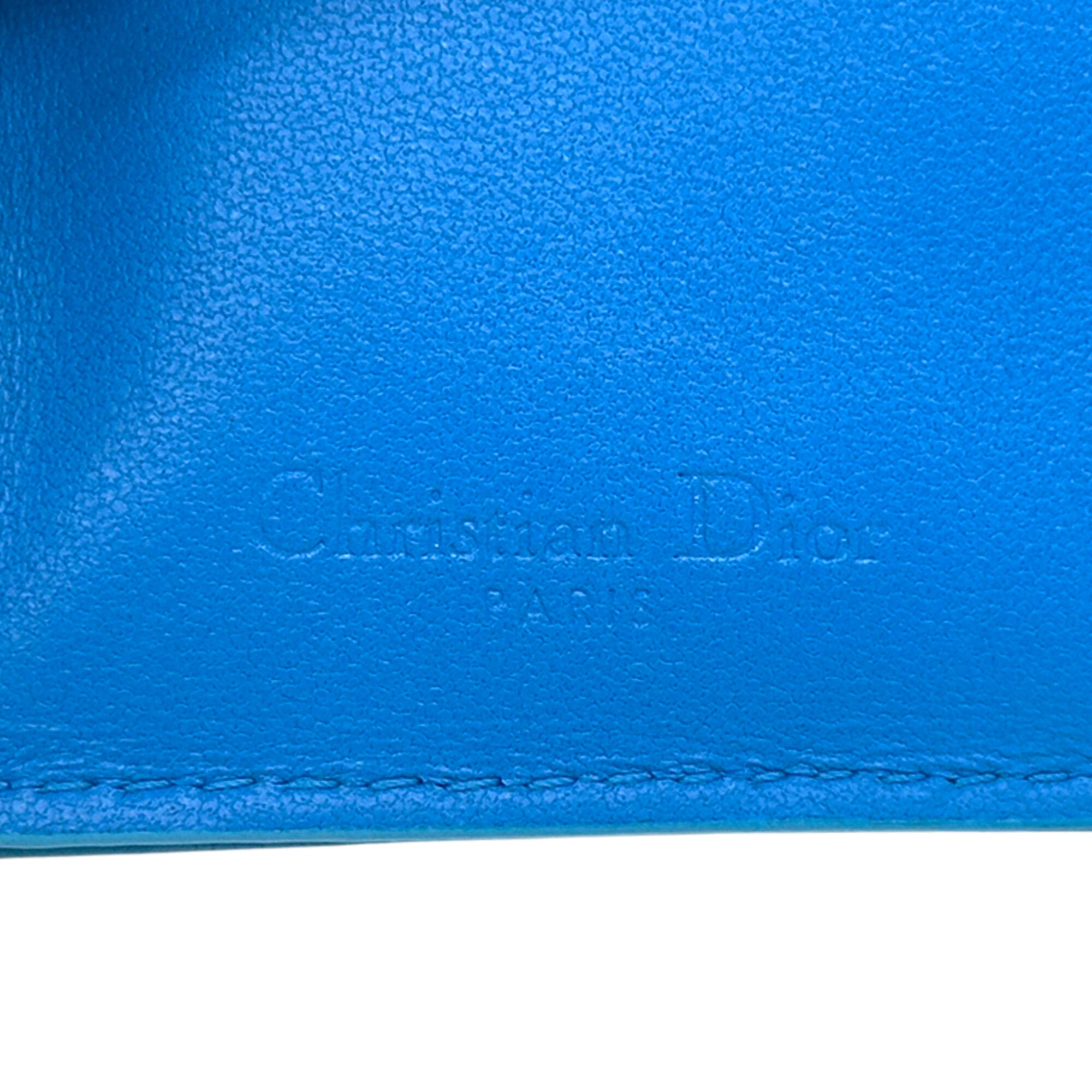 Christian Dior Blue Leather Wallet (Tri-Fold) (Pre-Owned)