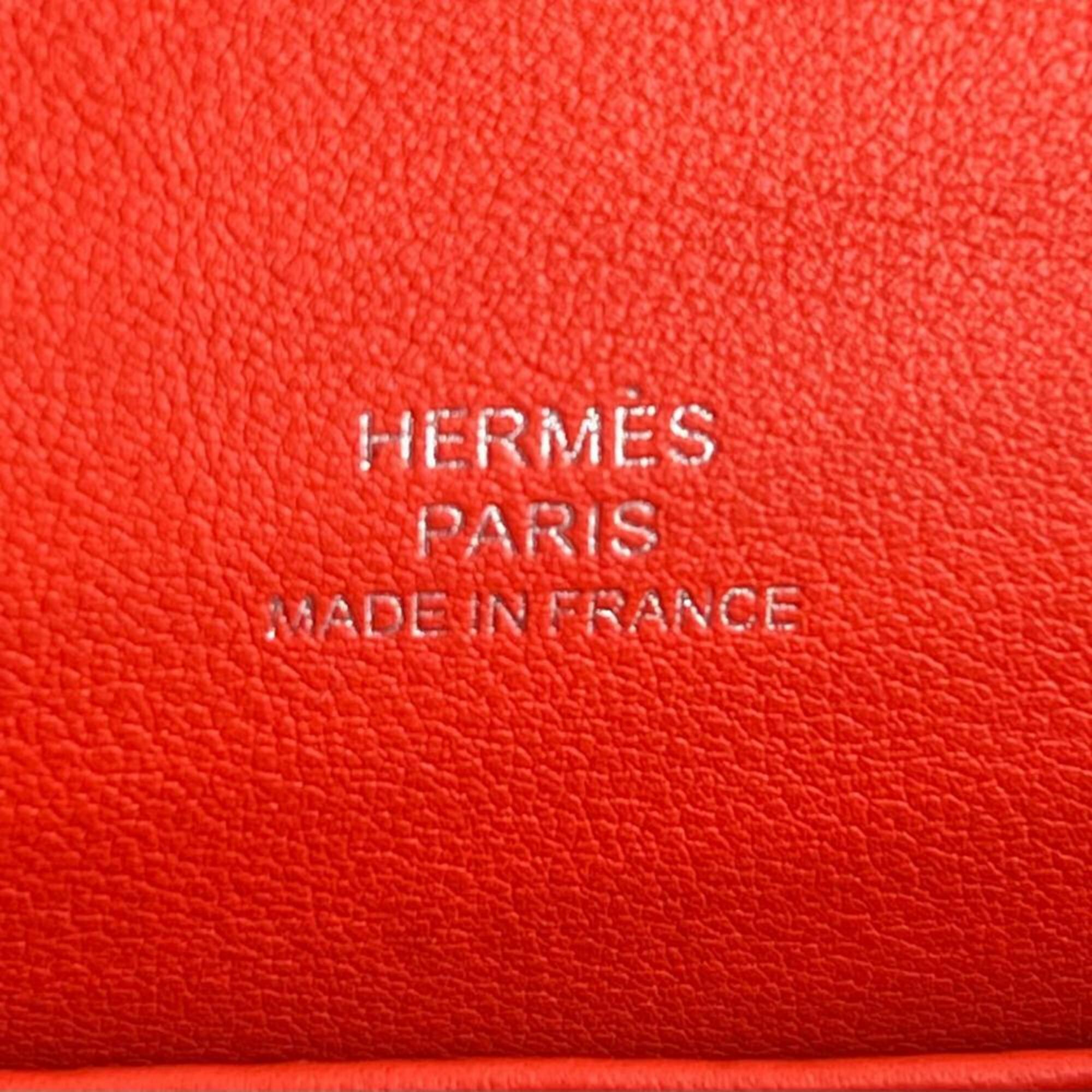 Hermes Red Color Swift Leather Clutch Bag Handbag (Pre-Owned)