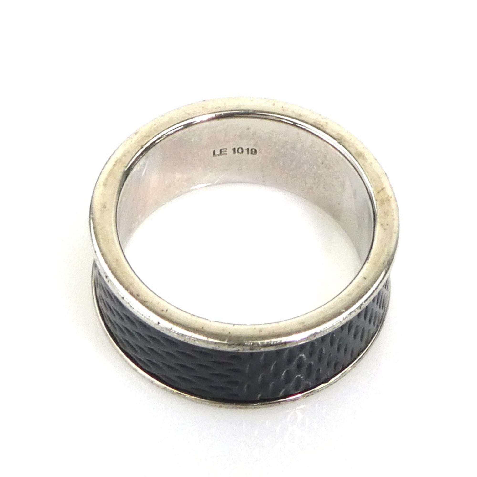 Louis Vuitton Black Damier Canvas Metal Band Ring (Pre-Owned)