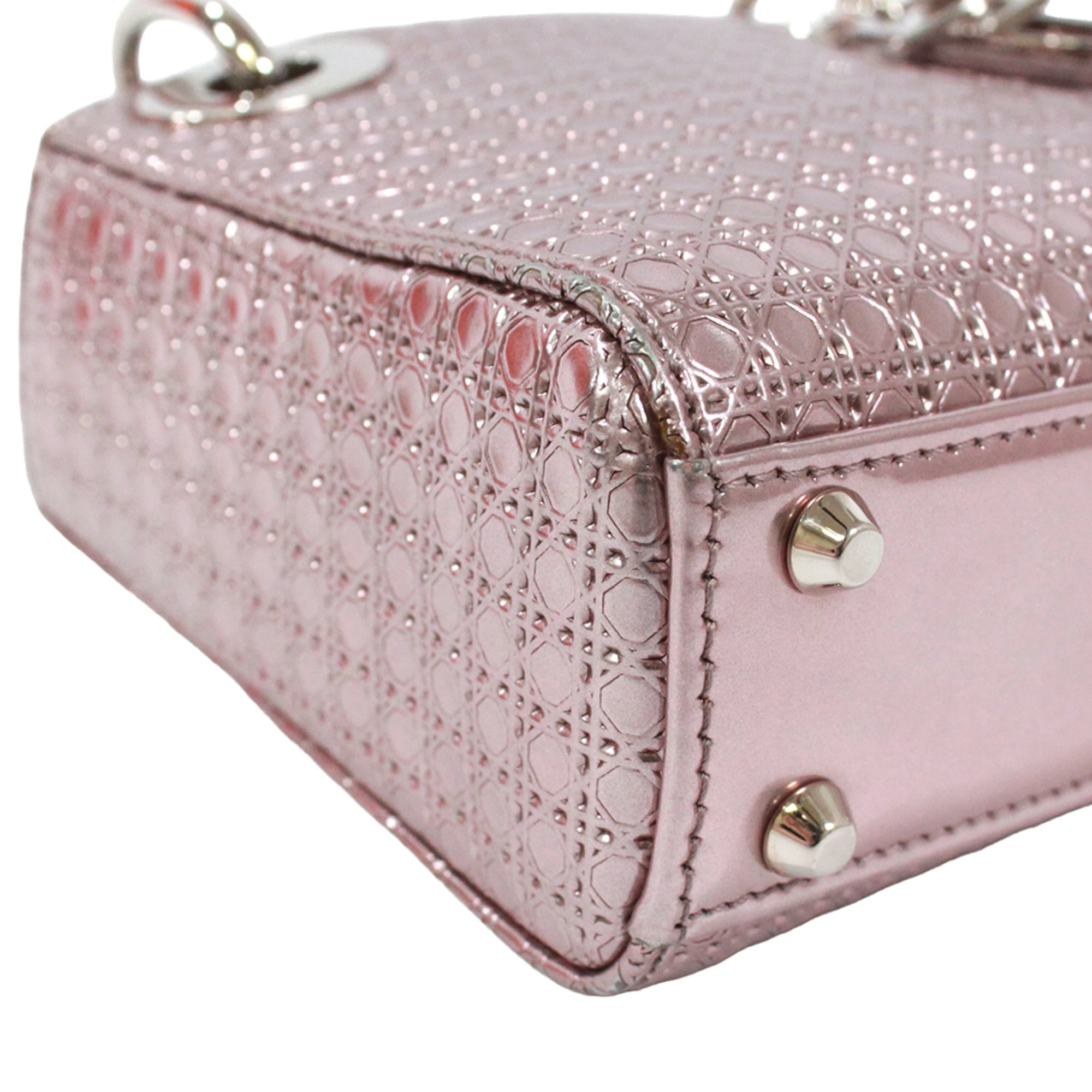 Christian Dior Metallic Pink Patent Leather Shoulder Bag (Pre-Owned)