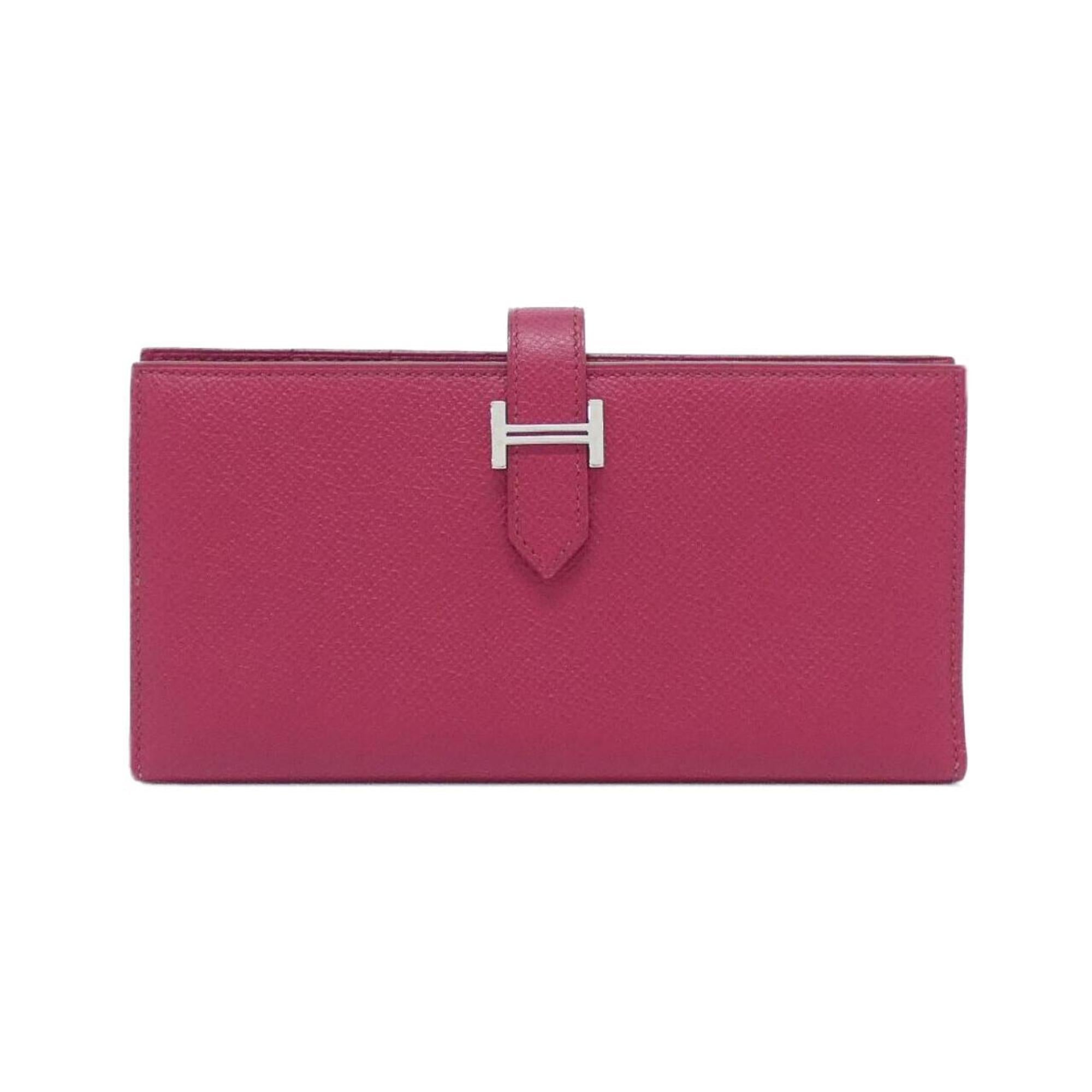 Hermes Bearn Ruby Epsom Leather Long Wallet (Bi-Fold) (Pre-Owned)