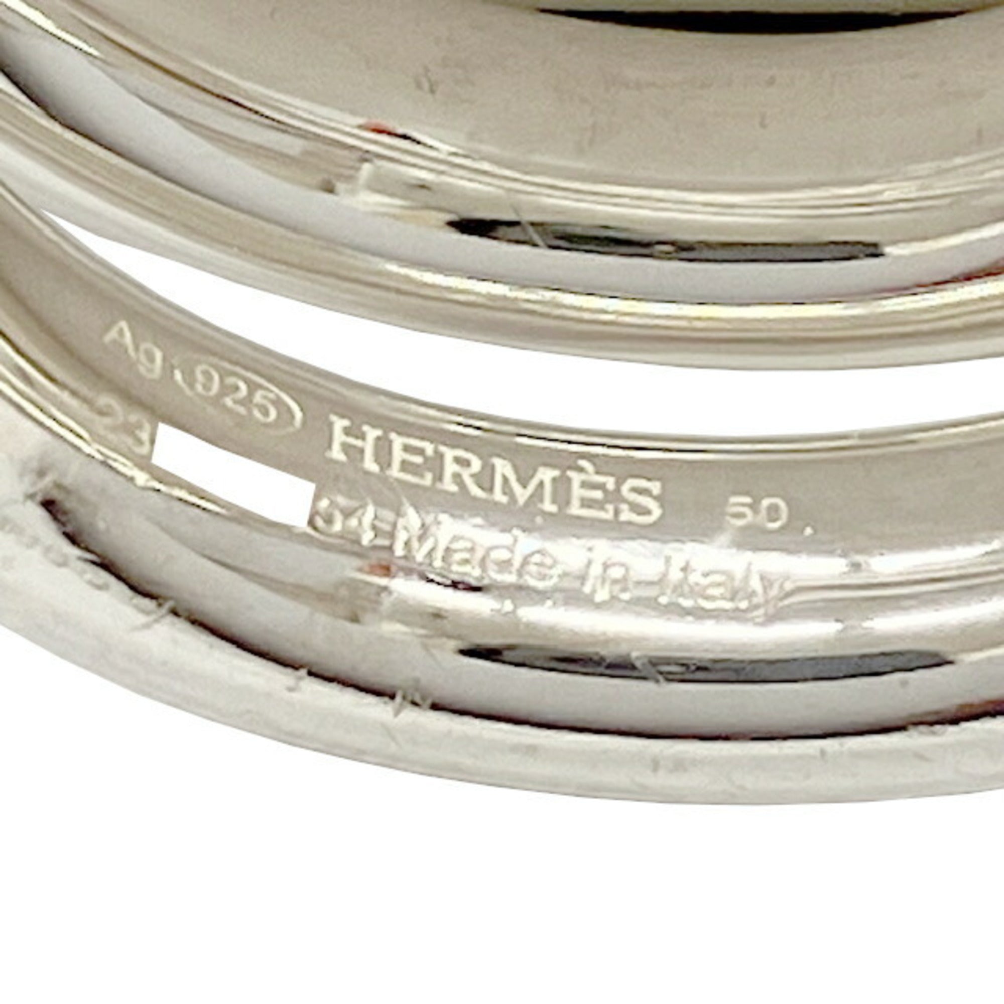 Hermes Silver Silver 925 Band Ring (Pre-Owned)