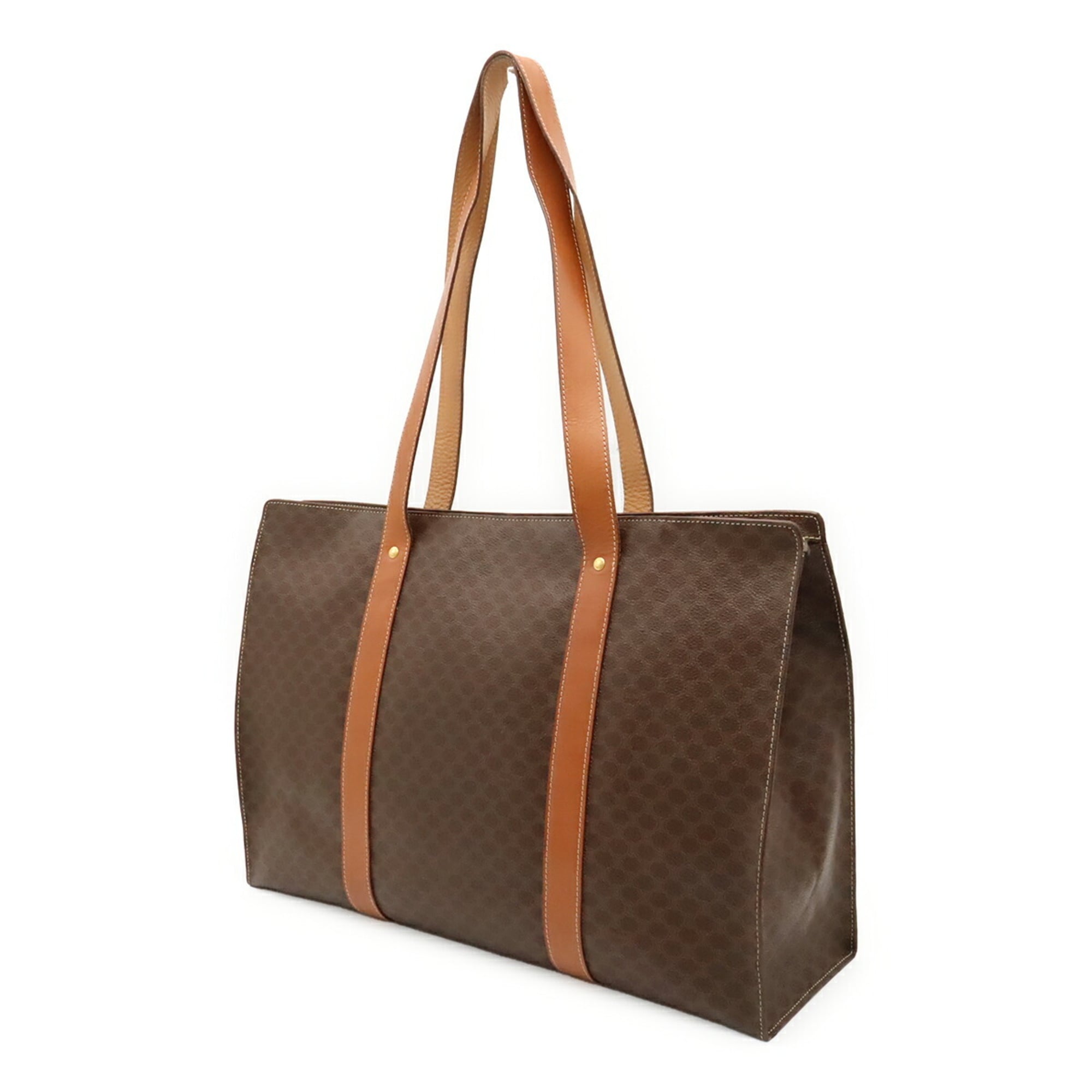 Celine Brown Dark Brown Pvc Leather Shoulder Bag Tote Bag (Pre-Owned)