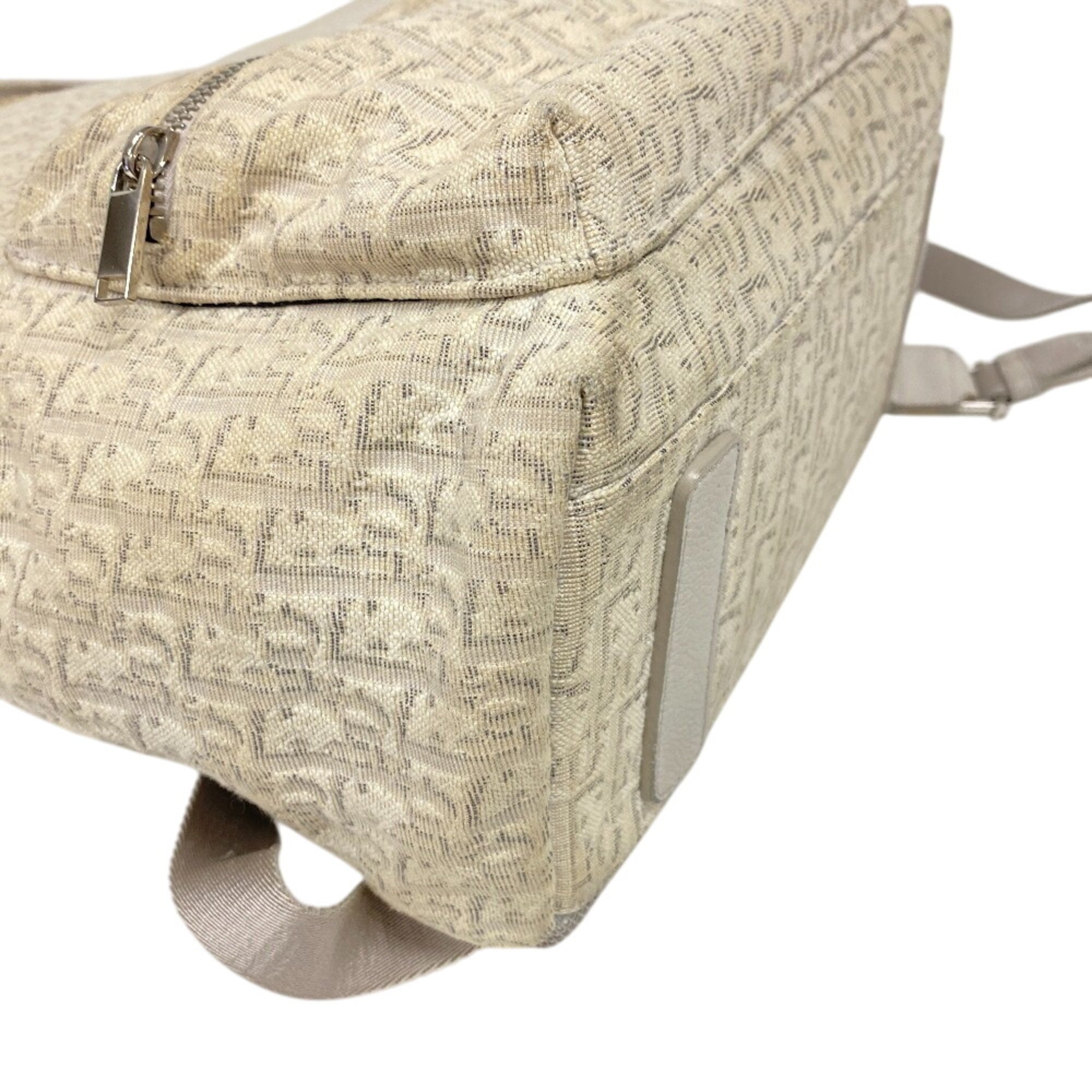 Christian Dior Trotter White Canvas Backpack (Pre-Owned)
