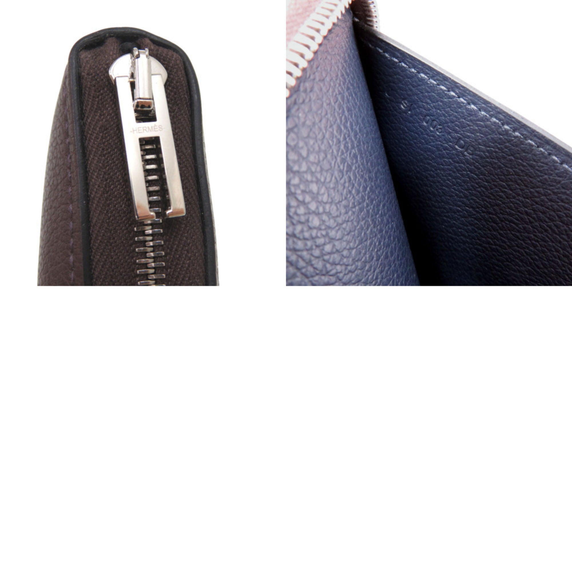 Hermes Blue Nuit Bordeaux Wallet (Bi-Fold) (Pre-Owned)