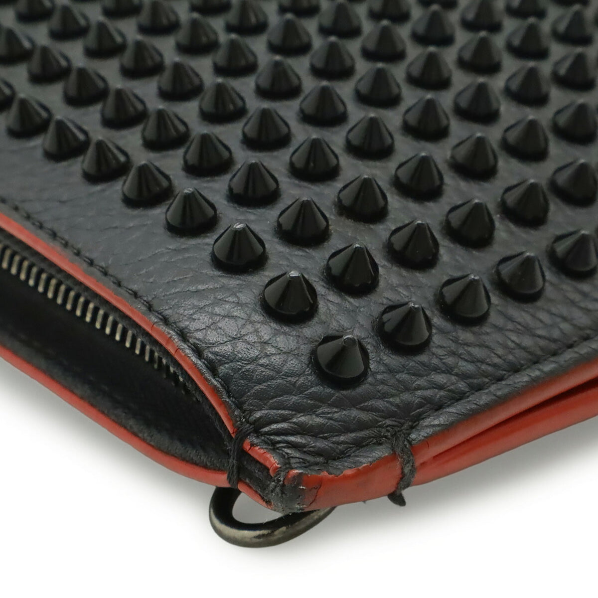 Christian Louboutin Black Red Color Leather Handbag Shoulder Bag (Pre-Owned)