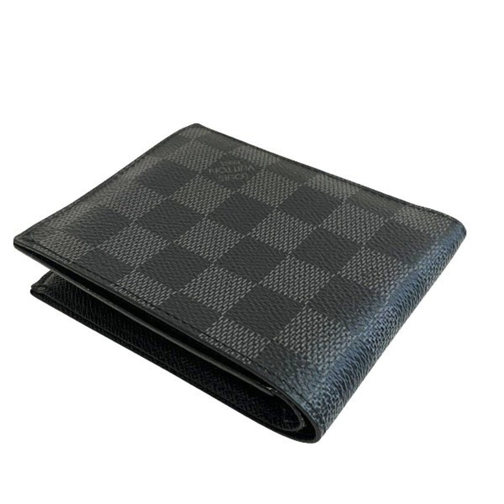Louis Vuitton Gray Canvas Leather Wallet (Bi-Fold) (Pre-Owned)