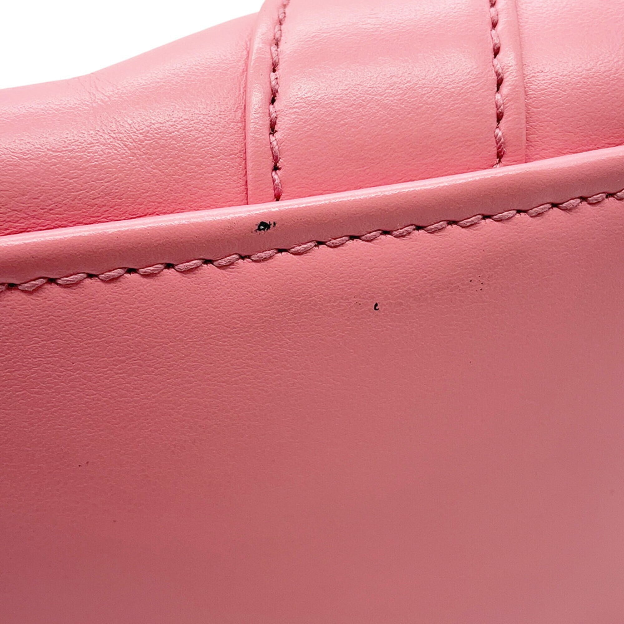 Prada Pink Leather Handbag Shoulder Bag (Pre-Owned)