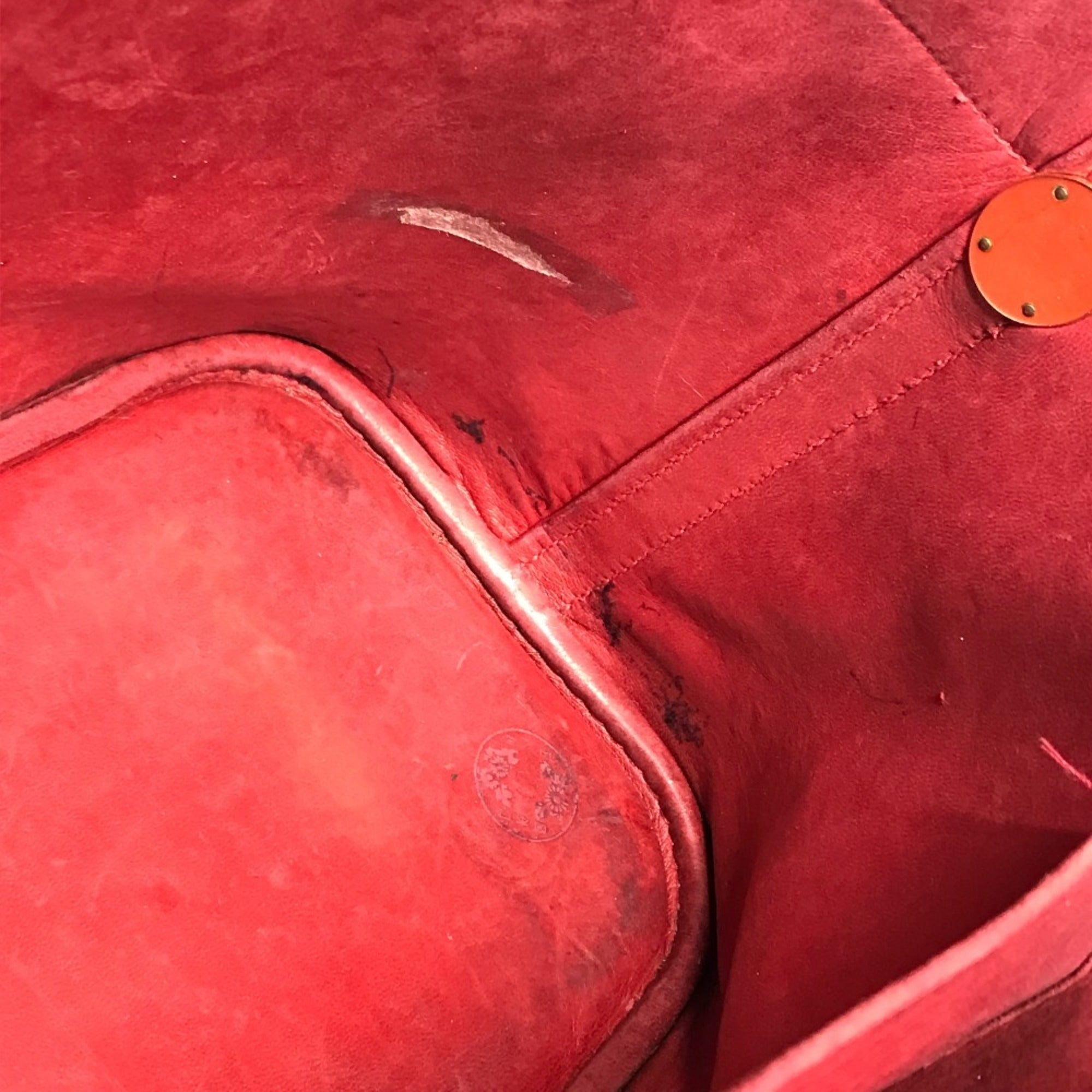 Hermes Red Color Courchevel Leather Handbag Shoulder Bag (Pre-Owned)