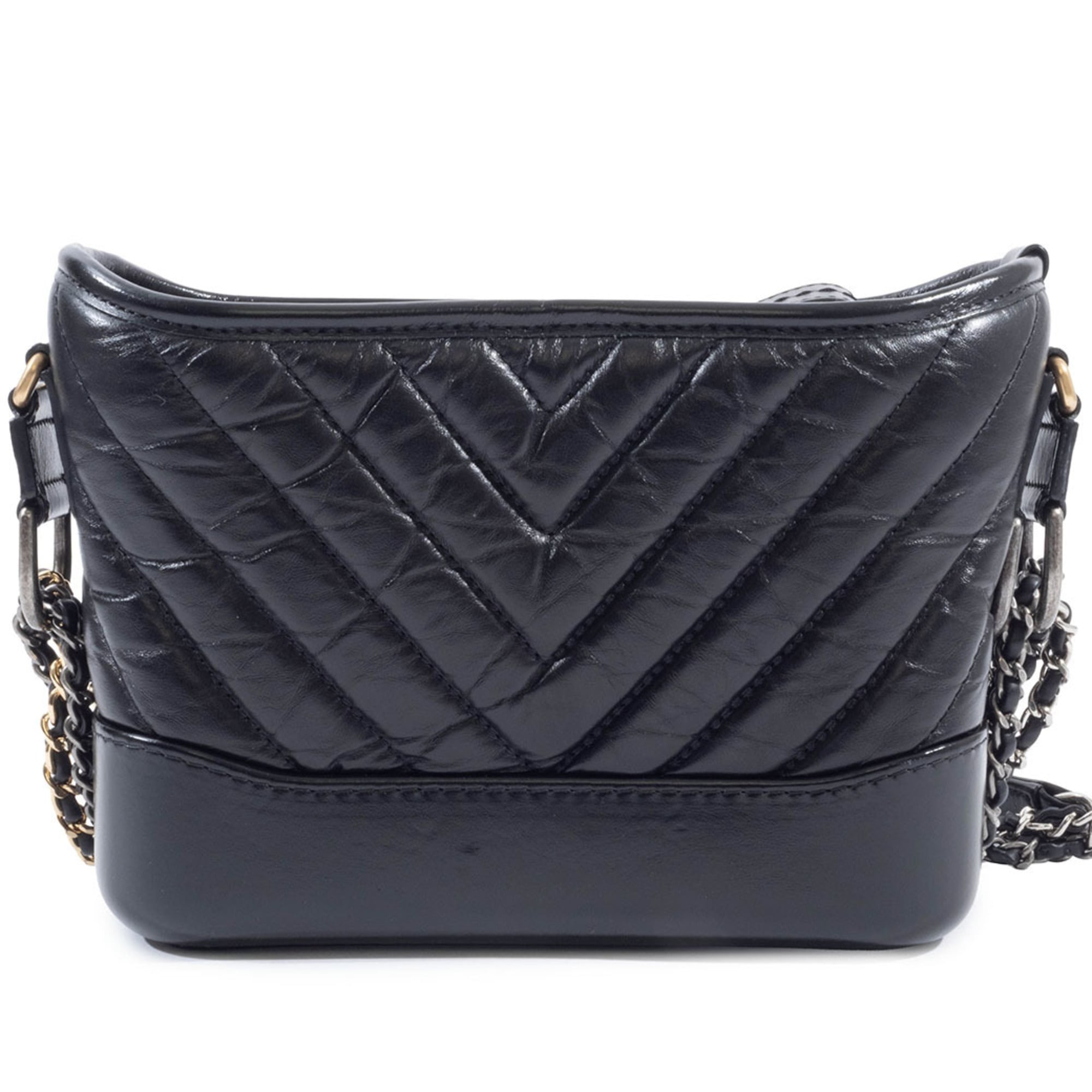 Chanel Gabriel Black Leather Shoulder Bag (Pre-Owned)