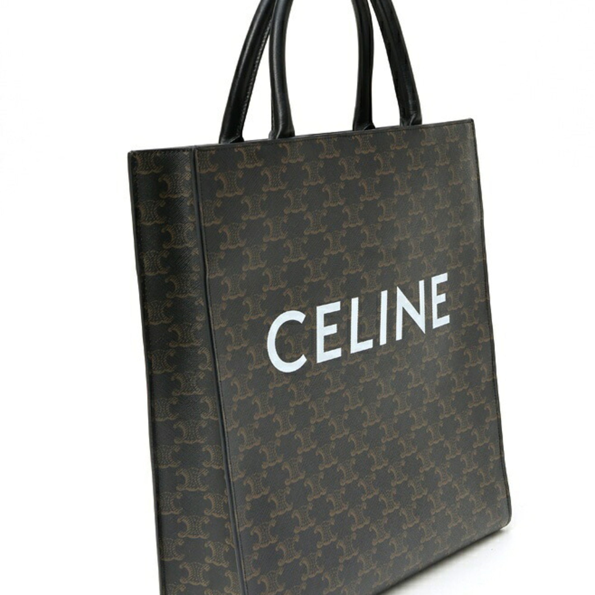 Celine Cabas Black Coated Canvas Leather Tote Bag (Pre-Owned)
