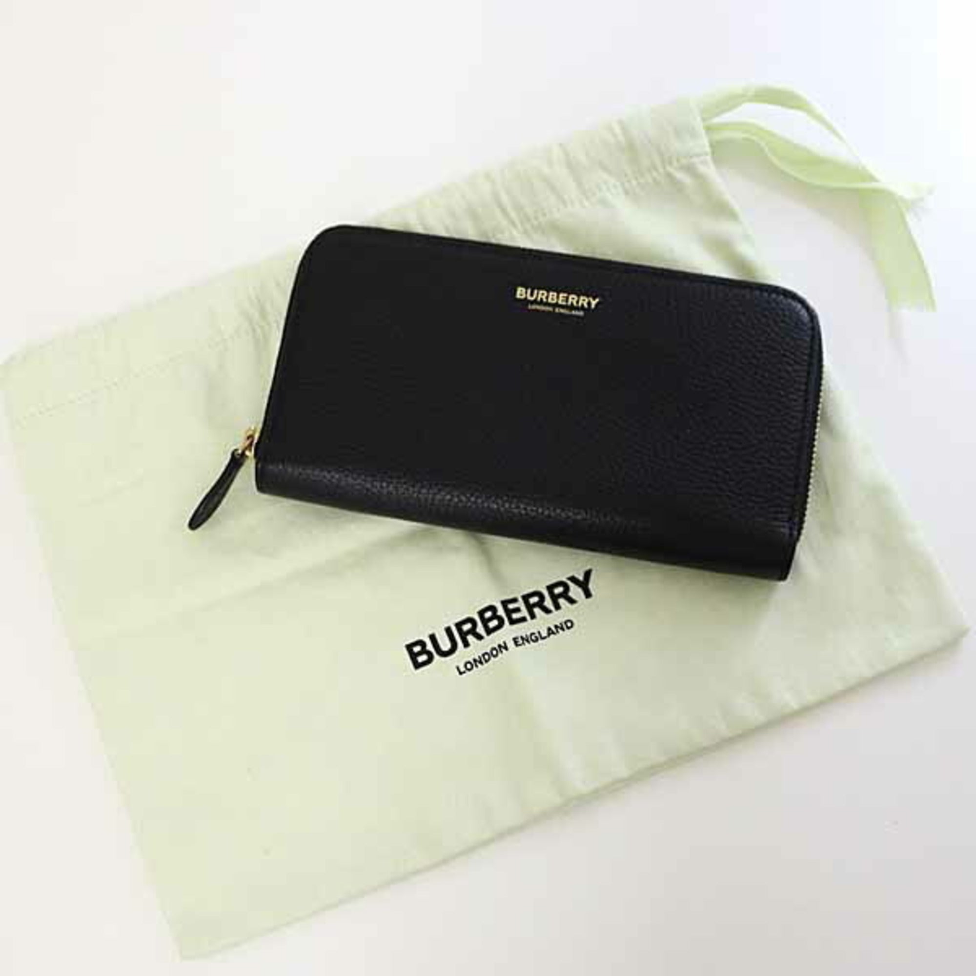 Burberry Black Leather Long Wallet (Bi-Fold) (Pre-Owned)