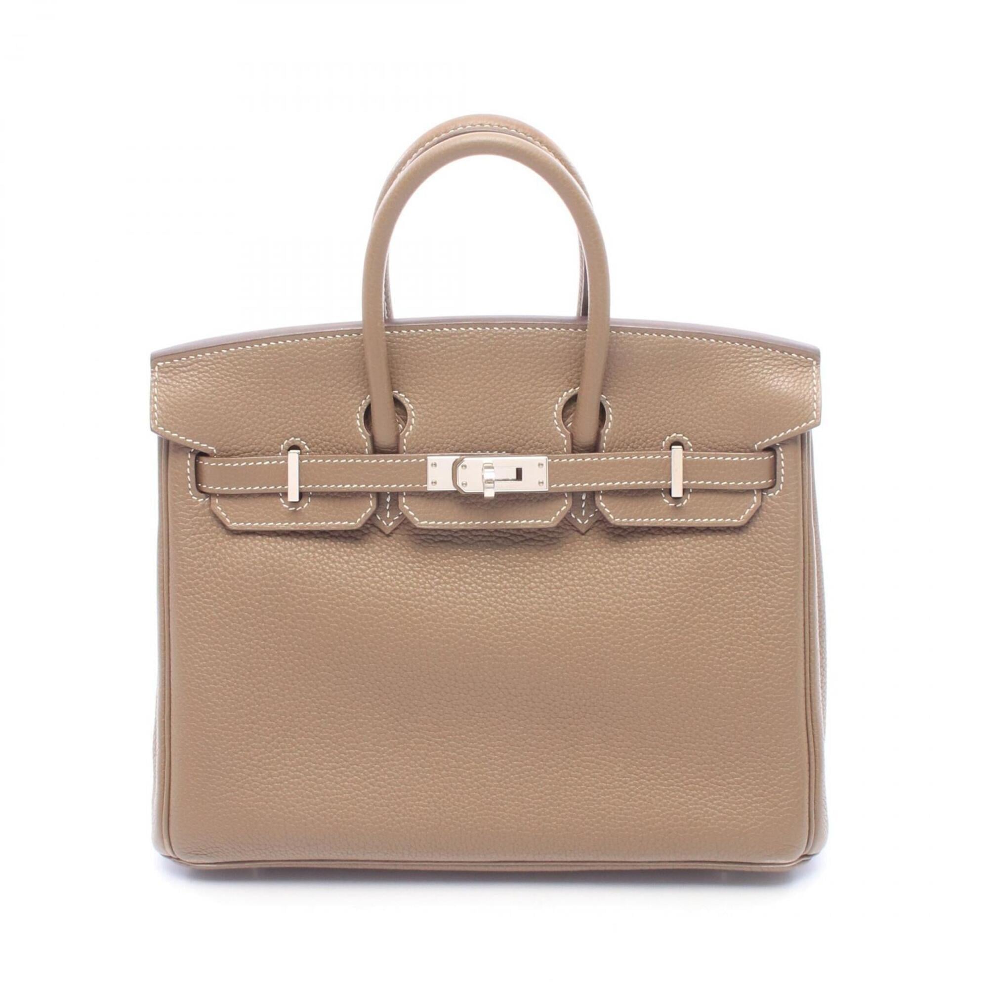 Hermes Etoupe Gray Gray Togo Leather Leather Handbag (Pre-Owned)