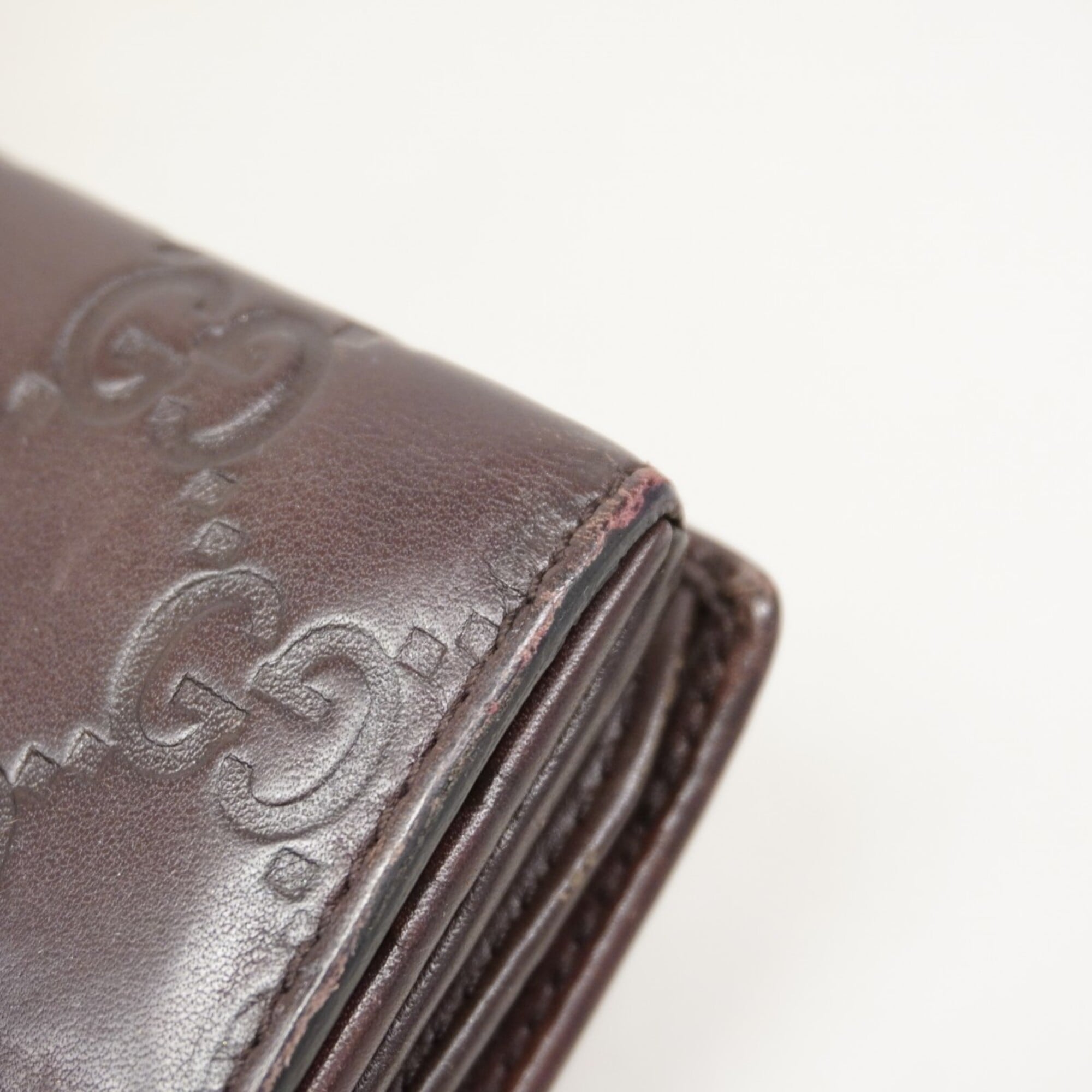 Gucci Brown Leather Long Wallet (Bi-Fold) (Pre-Owned)