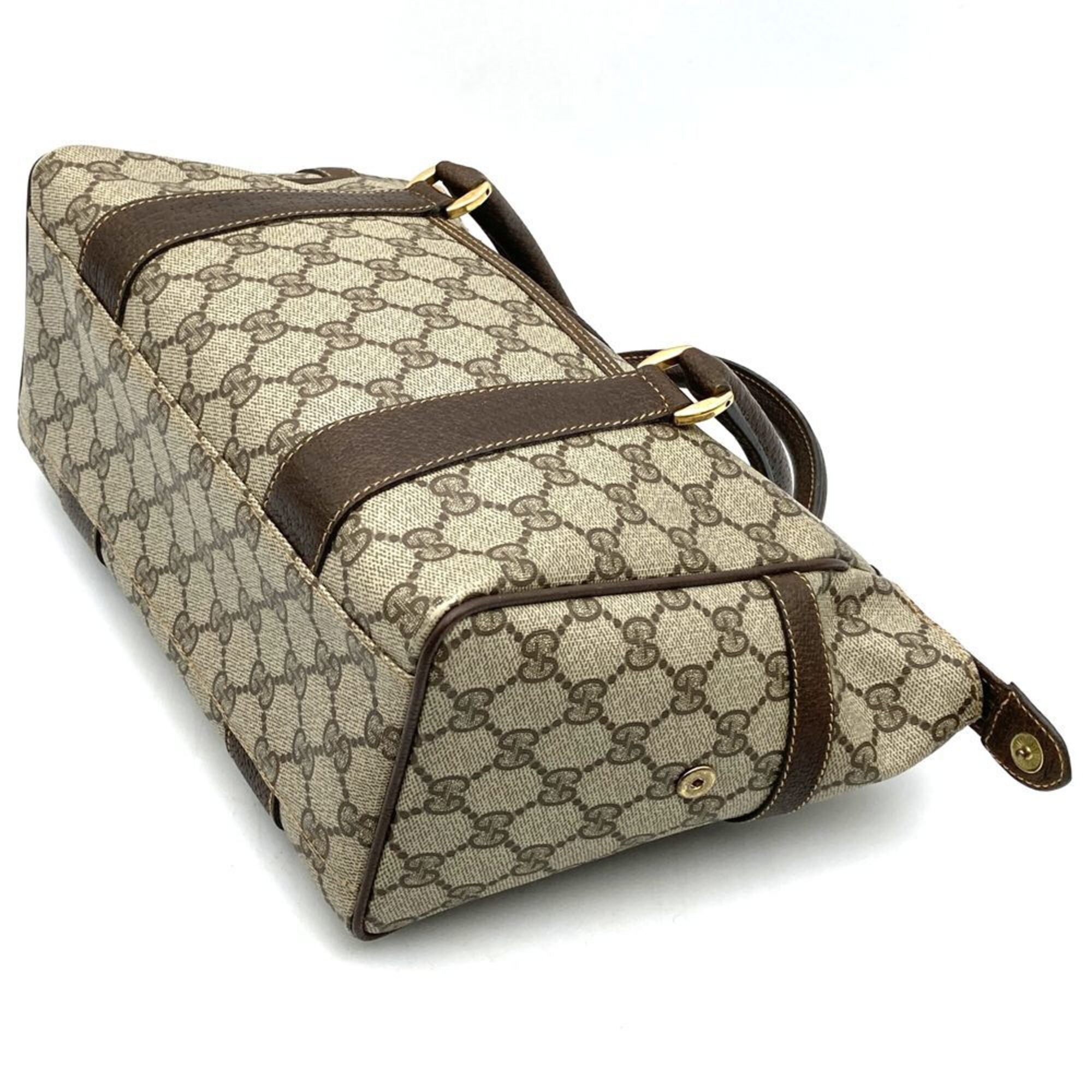 Gucci Brown Gg Supreme Canvas Handbag (Pre-Owned)