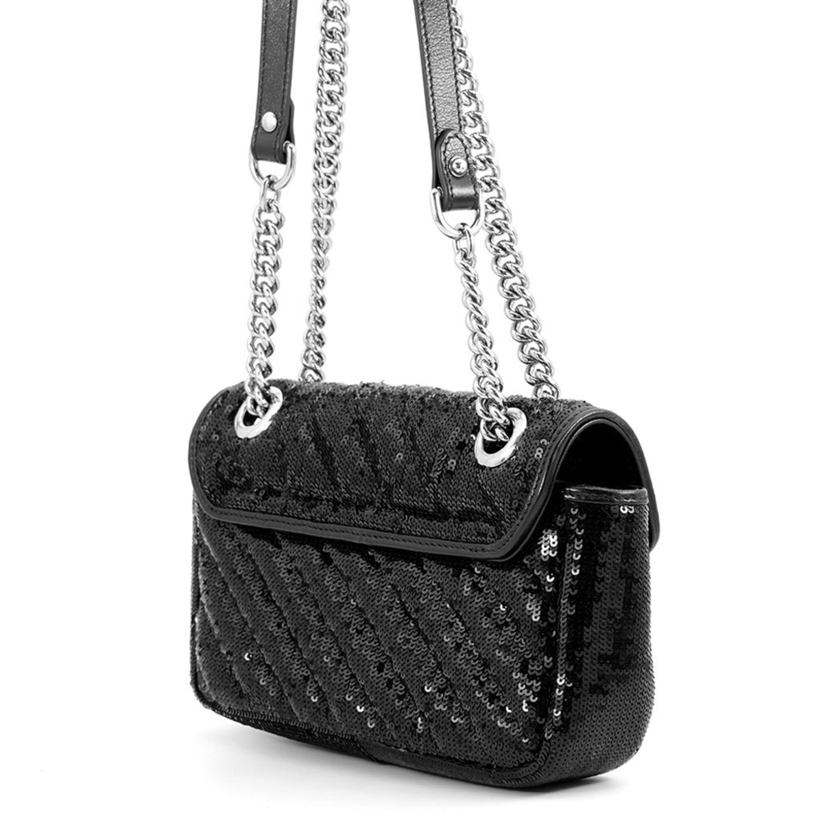 Gucci Black Spangles Leather Shoulder Bag (Pre-Owned)