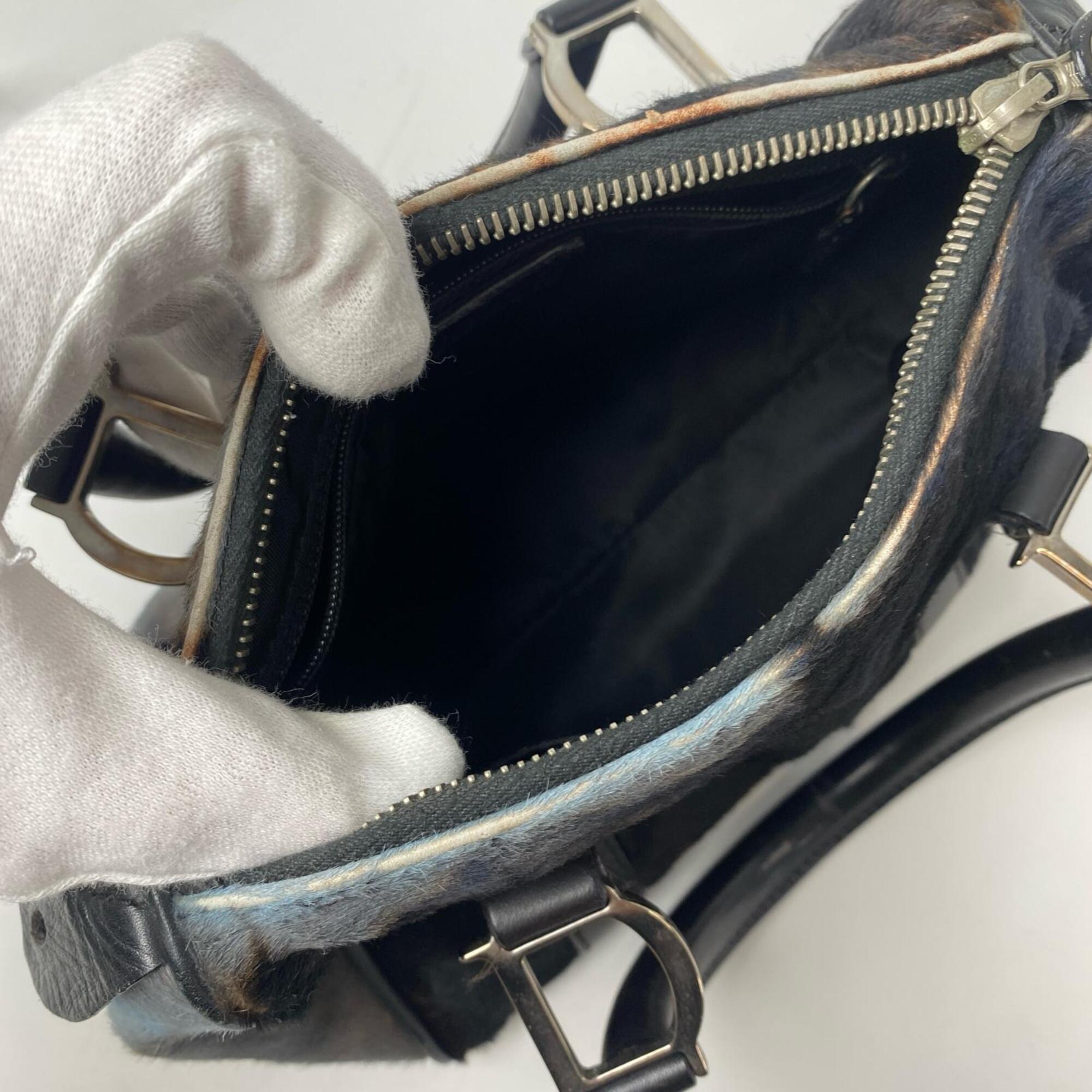 Christian Dior Multi-Color Leather Boston Bag Handbag (Pre-Owned)