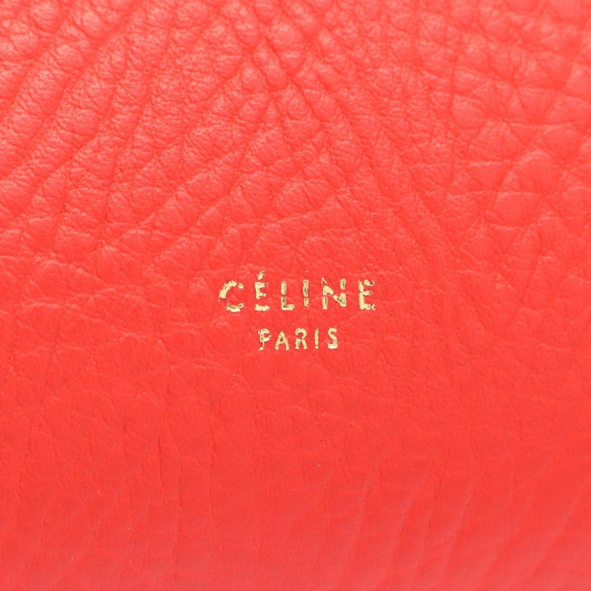 Celine Beige Black Red Color Leather Fanny Pack Handbag (Pre-Owned)