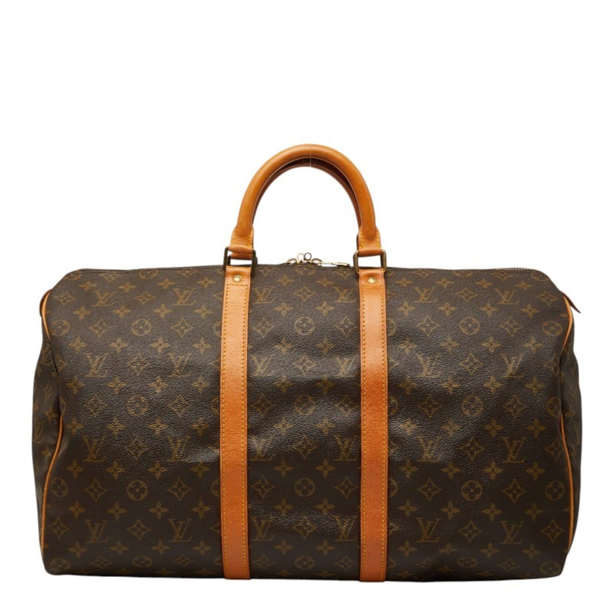 Louis Vuitton Brown Pvc Leather Boston Bag (Pre-Owned)