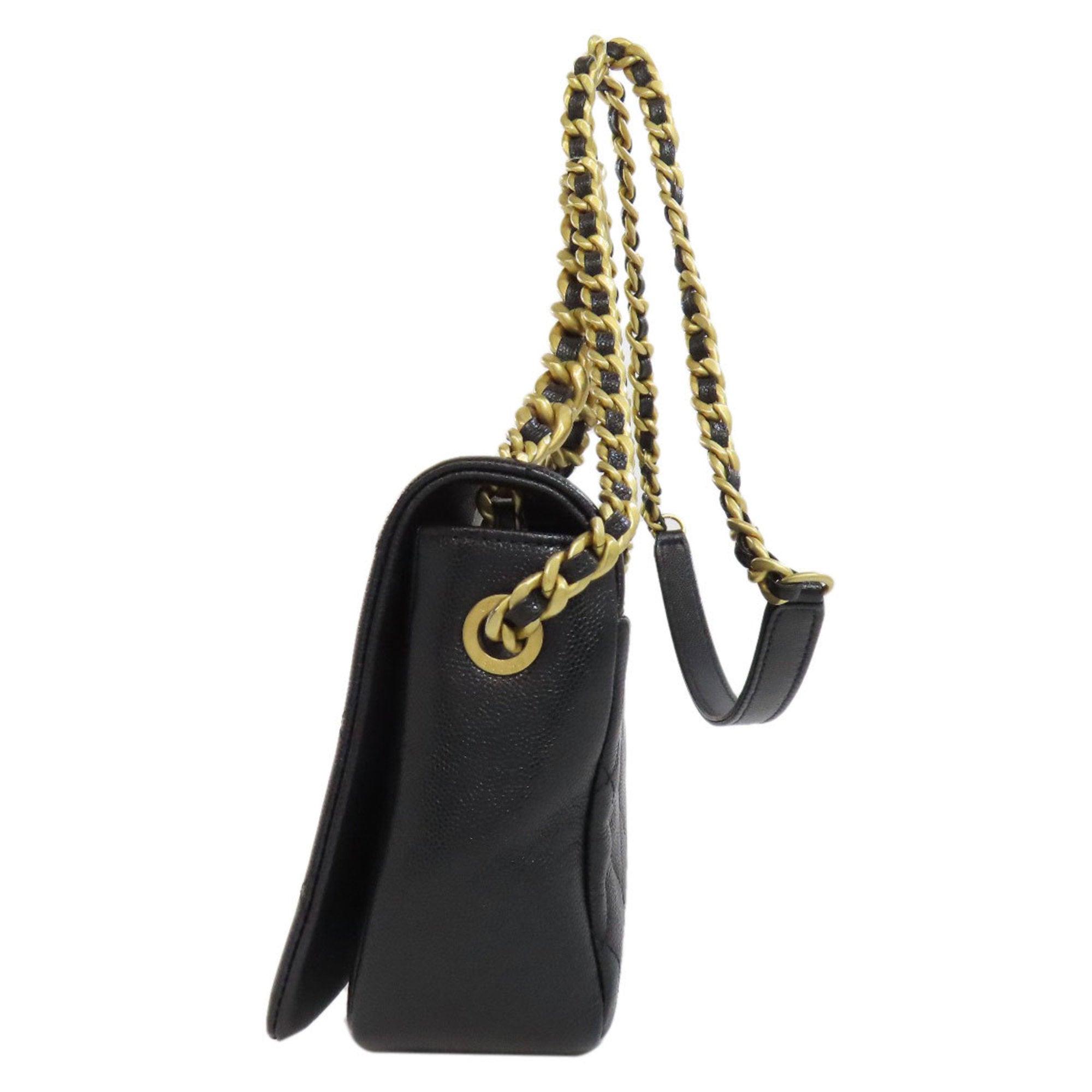 Chanel Black Leather Shoulder Bag (Pre-Owned)