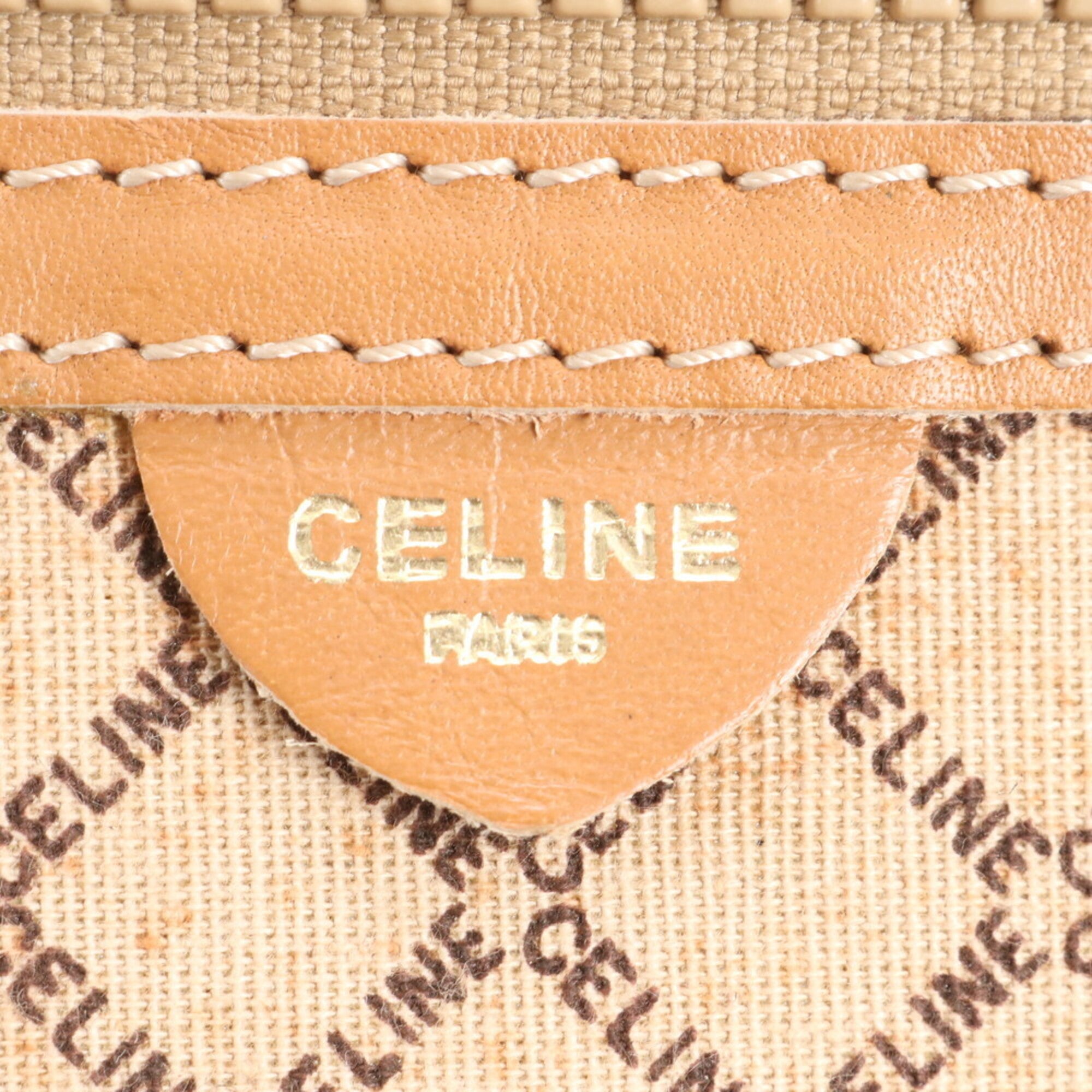 Celine Brown Leather Coated Canvas Boston Bag (Pre-Owned)